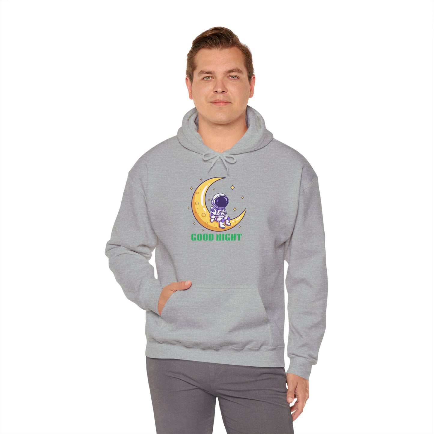 Good Night Astronaut Hoodie, Cute Moon Space Graphic Sweatshirt, Unisex Hoodie
