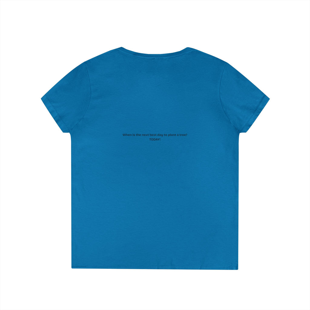 When is the best time to plant a tree Eco-Friendly Inspirational V-Neck T-Shirt, Nature Lover Gift, Earth Day Apparel, Unique T-Shirt, Positive Message Tee