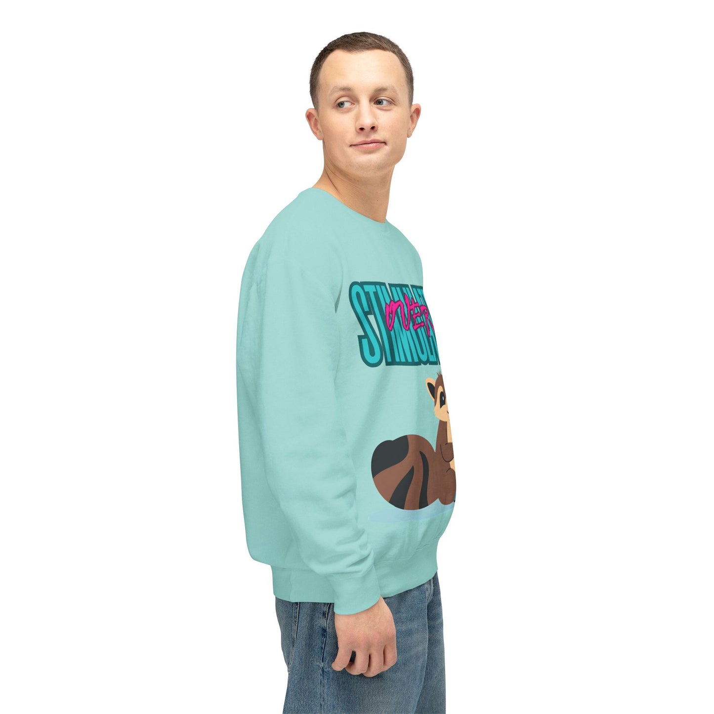 Raccoon 'Overstimulated' Crewneck Unisex Sweatshirt