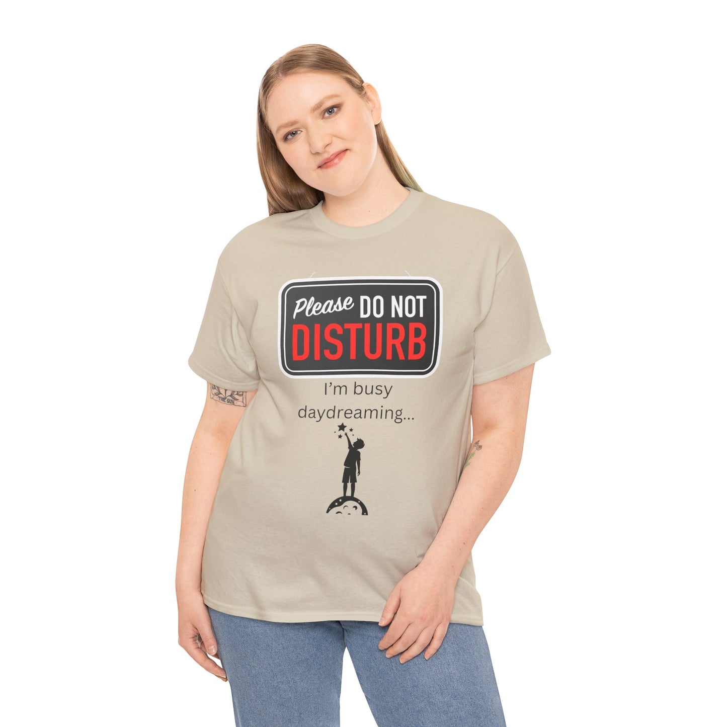 Daydreaming Quote Tee, Funny Unisex Heavy Cotton Tee, Do Not Disturb T-Shirt, Relaxation Gift, Casual Wear, Gift for Dreamers