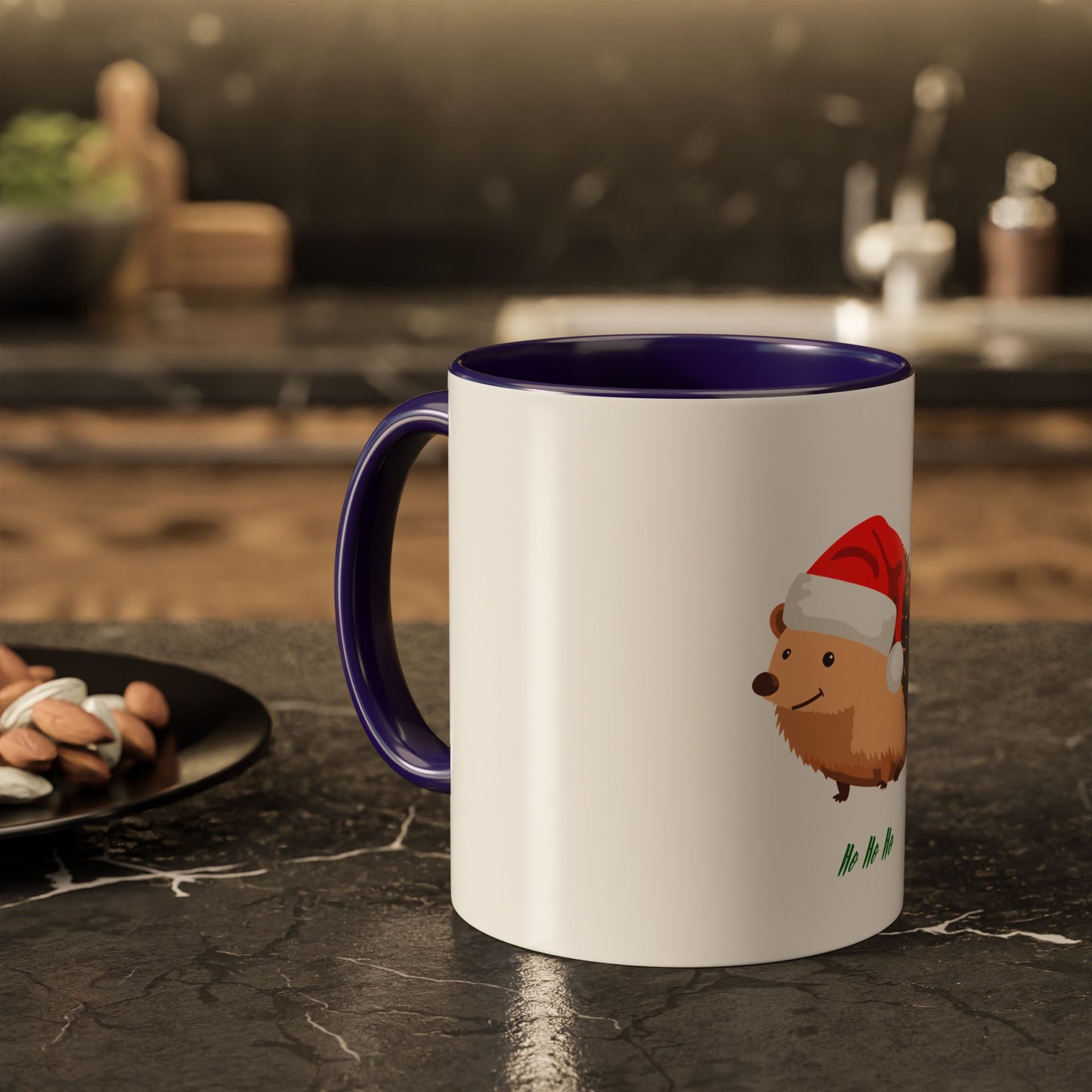 Christmas Hedgehog Mug - Cute Holiday Coffee Cup, Festive Drinkware, Gifts for Animal Lovers, Winter Decor, Unique Tea Mug