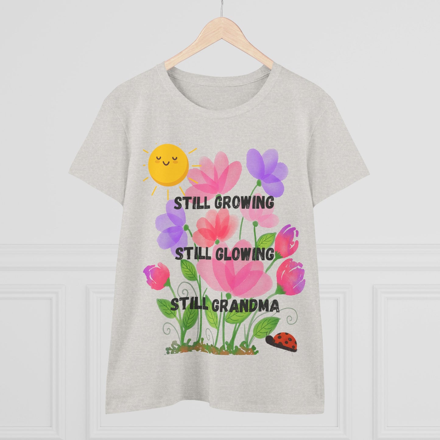 Floral Women's T-Shirt - Still Growing, Still Glowing, Grandma Gift, Mother's Day Tee, Spring Celebration Shirt, Gardening Top, Family [...]