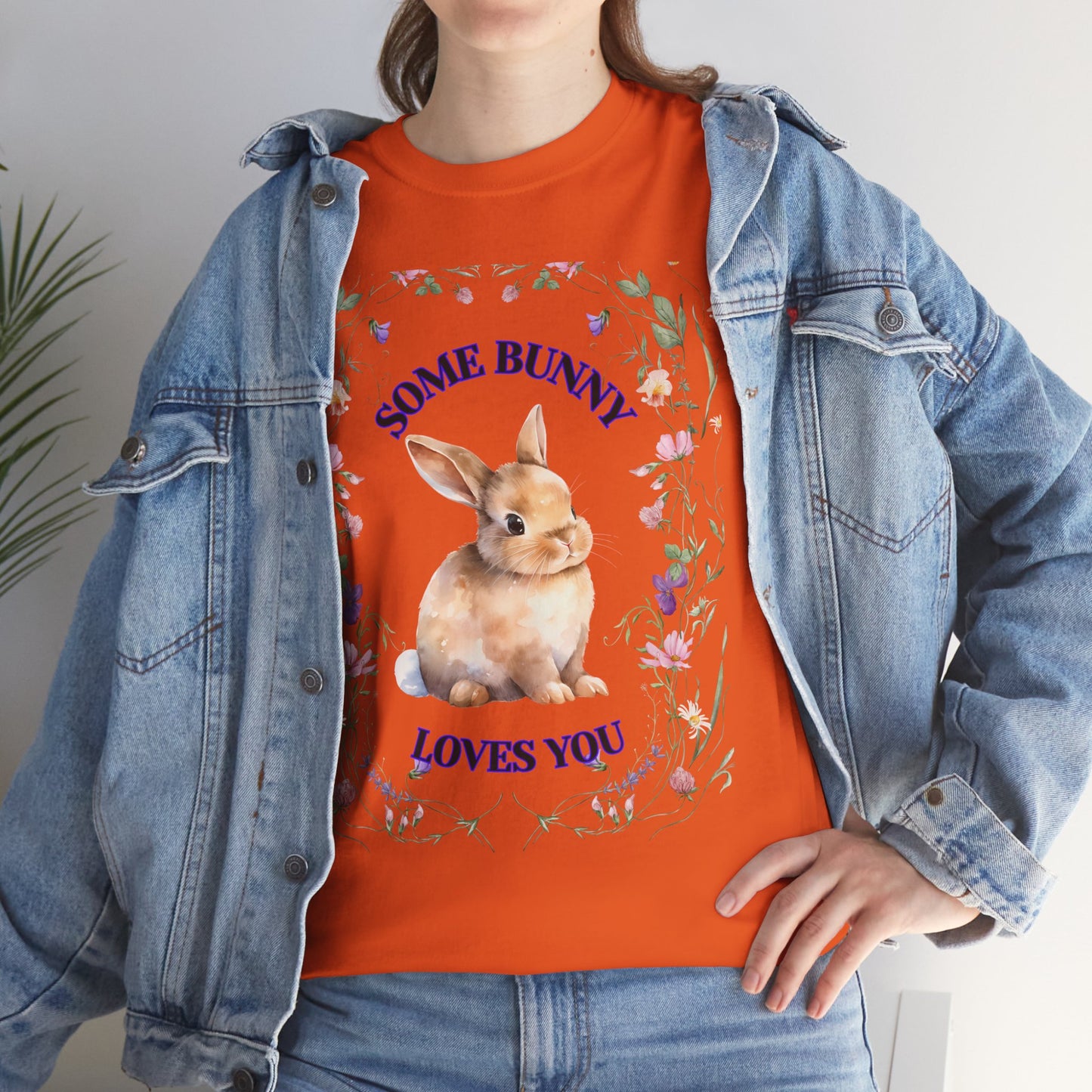 Some Bunny Loves You Tee, Cute Rabbit Shirt, Unisex Spring T-Shirt, Easter Gift, Flower Graphic Tee, Animal Lover Top