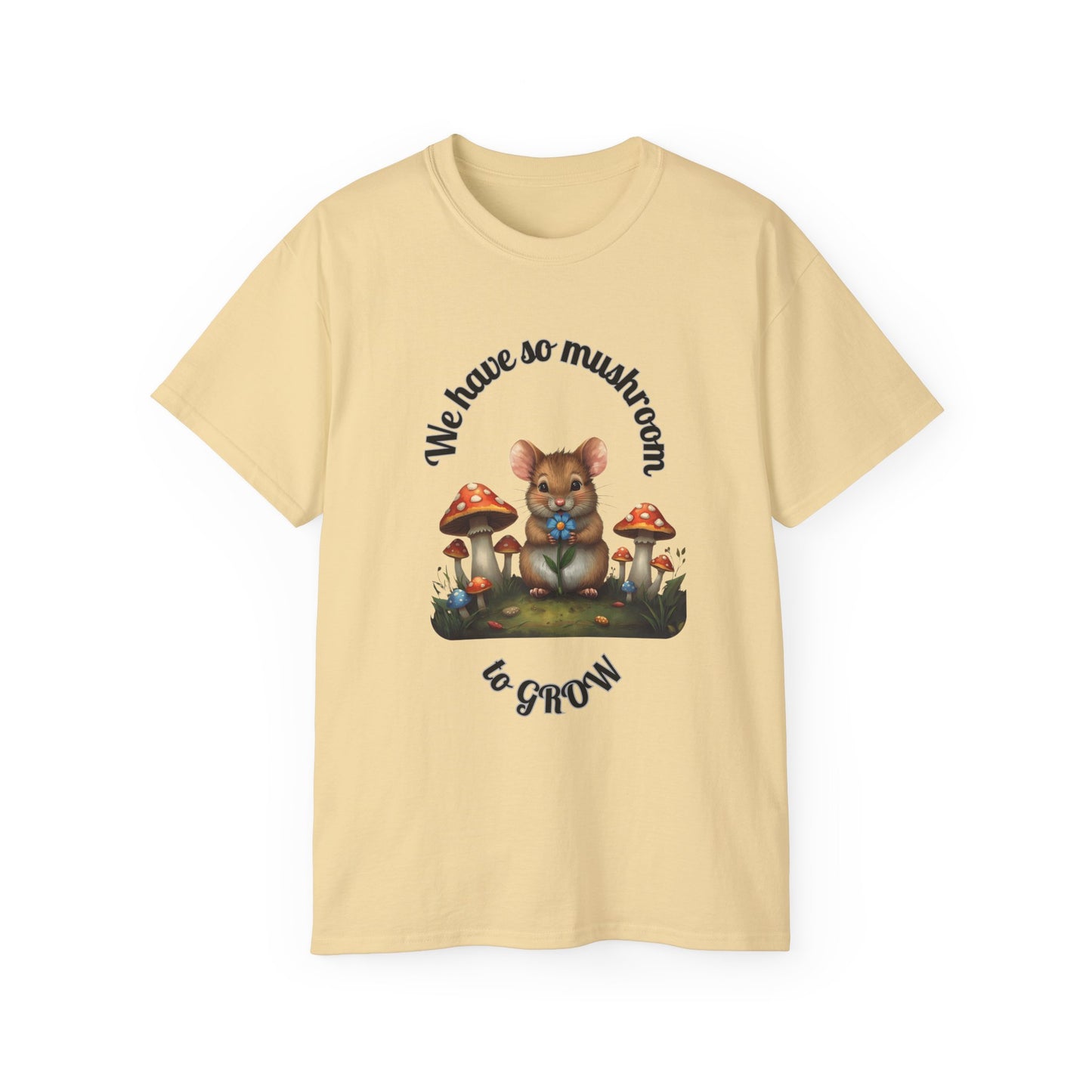 Mushroom Cute Tee, Funny T-Shirt, Vegan Gift, Animal Lover Shirt, Humorous Apparel, Gardening Apparel