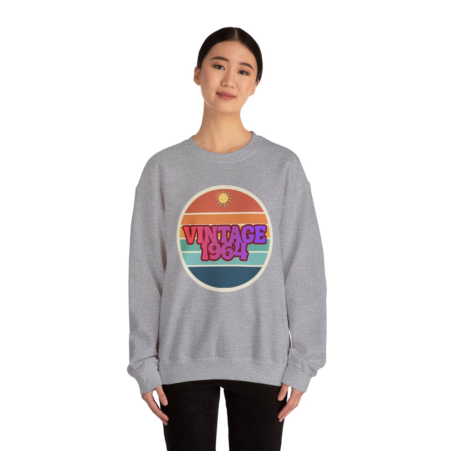 Vintage 1964 Crewneck Sweatshirt — Retro Sunset Graphic Pullover