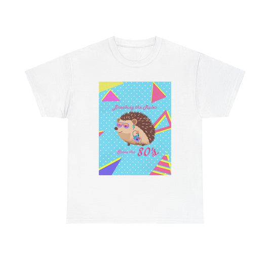 Retro Hedgehog Tee, Vintage 80s T-Shirt, Cute Animal Graphic Shirt, Funny Gift for Hedgehog Lovers, Colorful Summer Wear