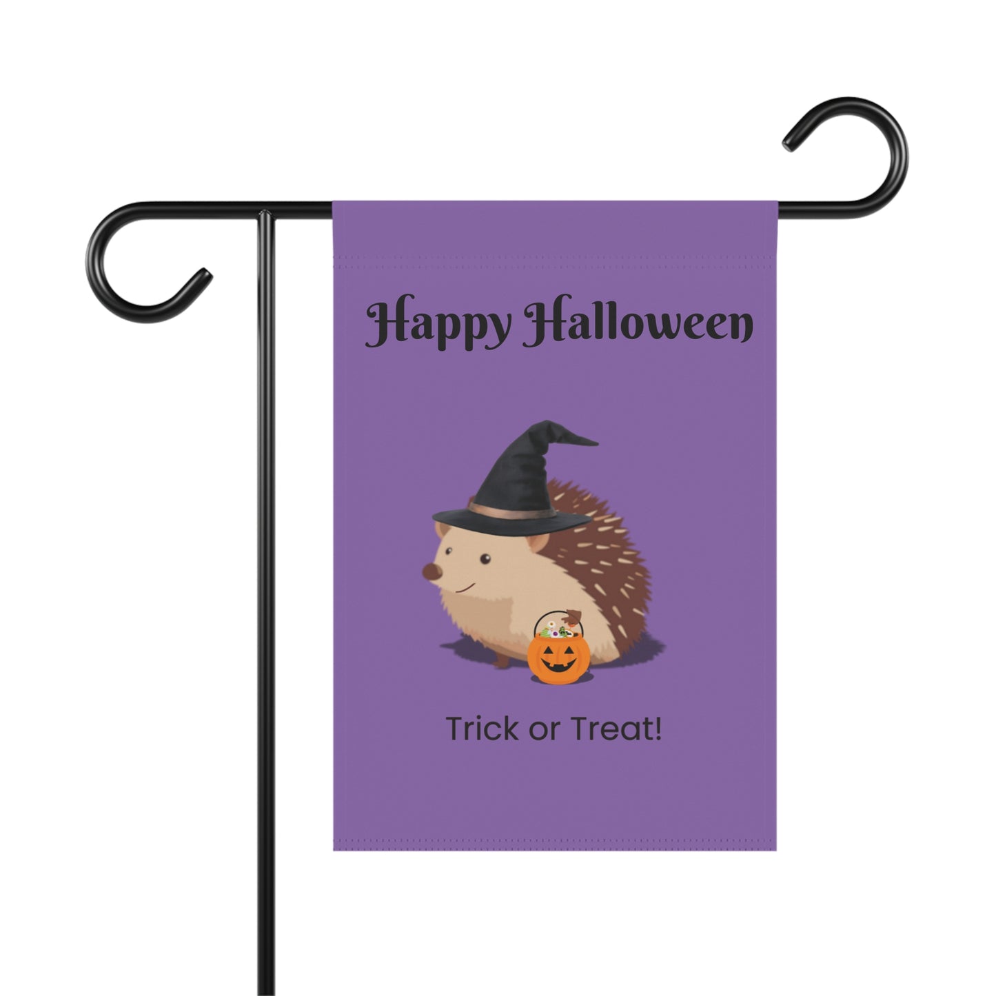 Halloween Garden Banner, Seasonal Decor, Outdoor Decoration, Trick or Treat Sign, Hedgehog Flag, Fall Home Accessory
