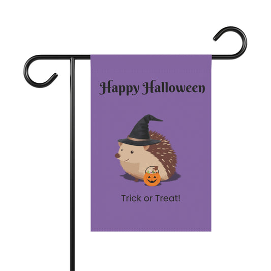 Halloween Garden Banner, Seasonal Decor, Outdoor Decoration, Trick or Treat Sign, Hedgehog Flag, Fall Home Accessory