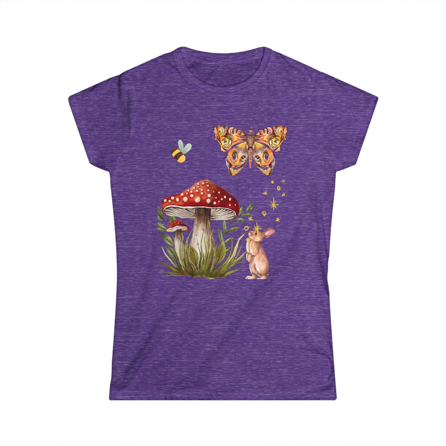 Whimsical Nature Women's Tee, Spring Fashion, Cute Animal T-Shirt, Gift for Her, Eco-Friendly Style