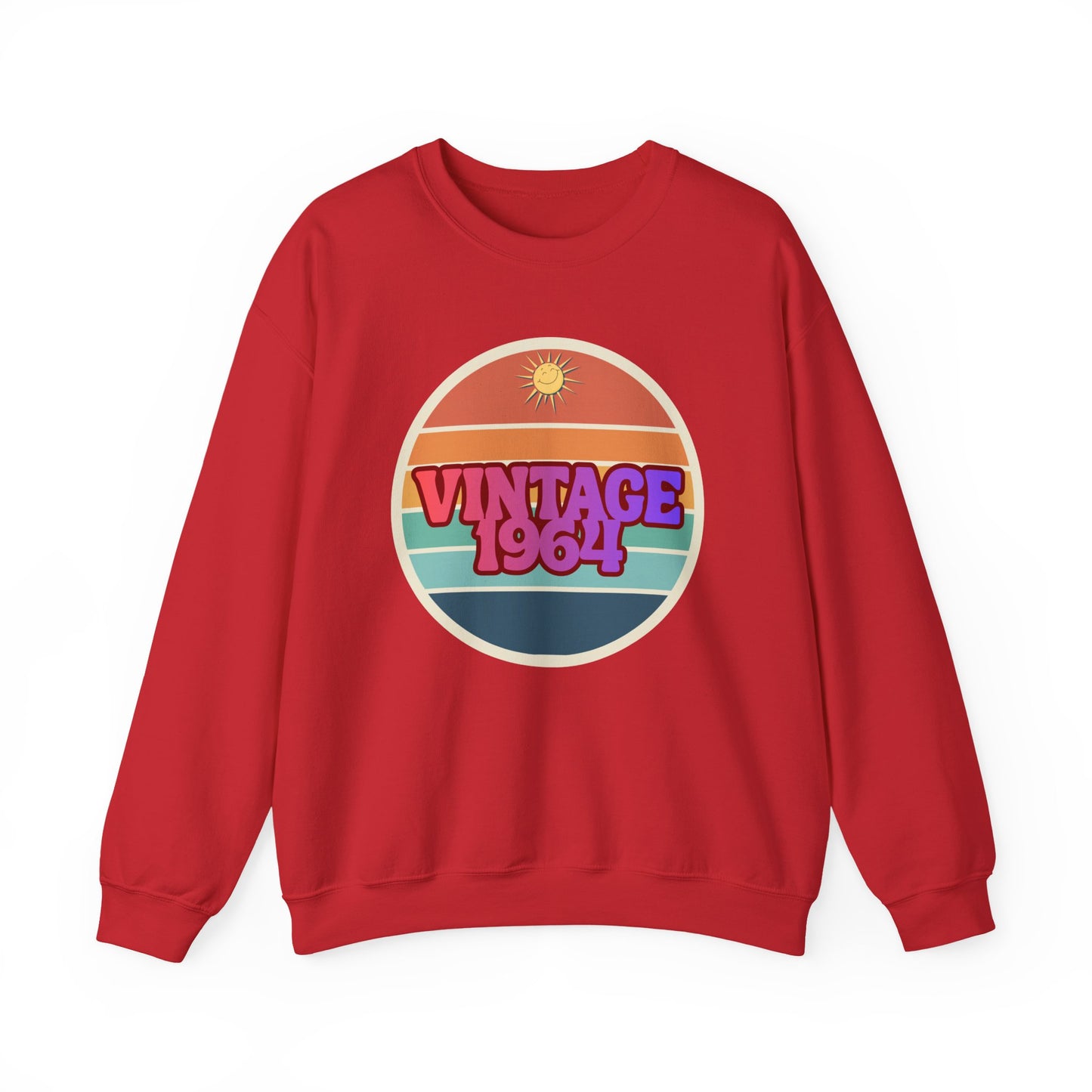 Vintage 1964 Crewneck Sweatshirt — Retro Sunset Graphic Pullover