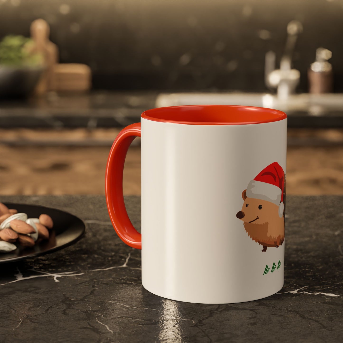 Christmas Hedgehog Mug - Cute Holiday Coffee Cup, Festive Drinkware, Gifts for Animal Lovers, Winter Decor, Unique Tea Mug