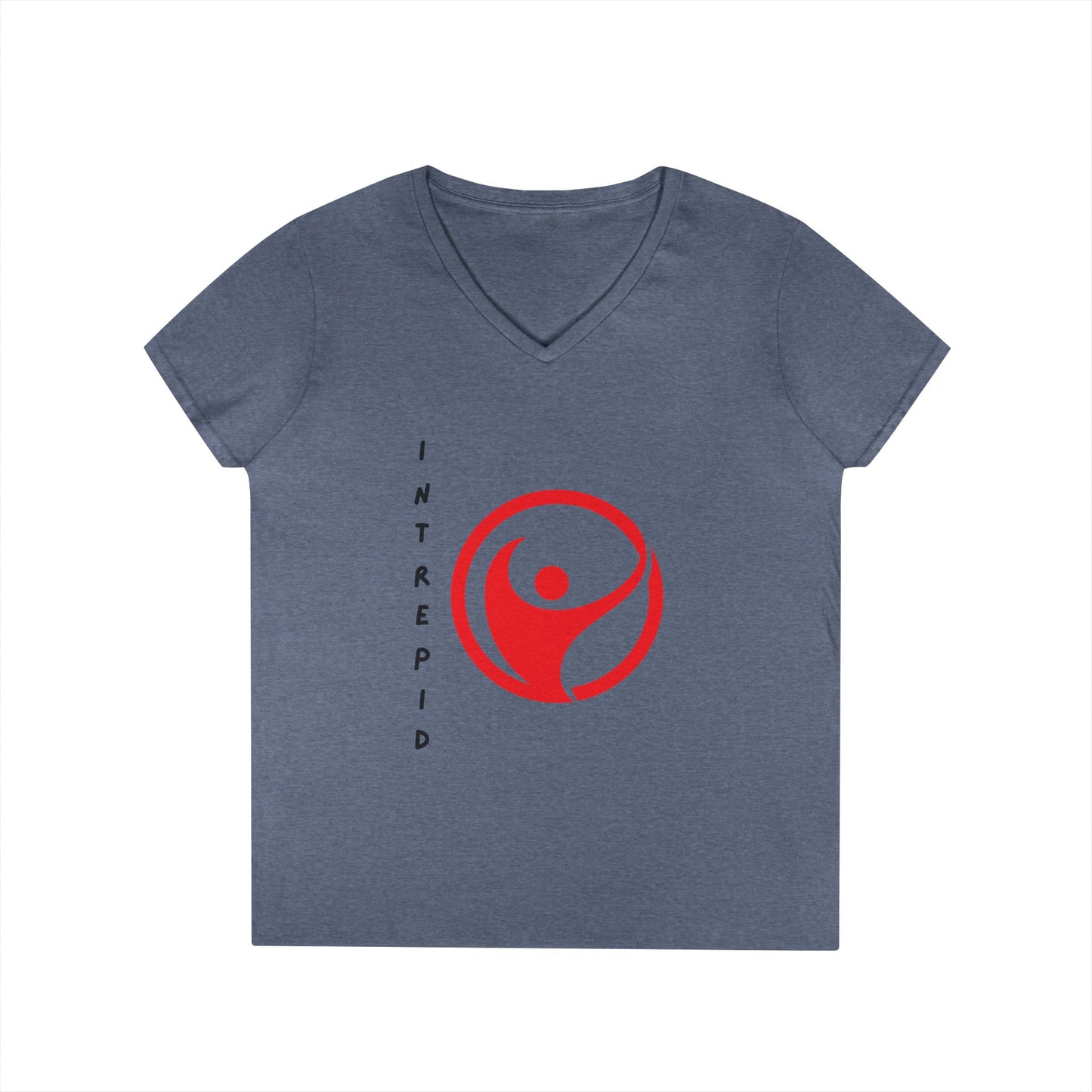 Intrepid Red Figure V-Neck, 100% Cotton Womens Tee