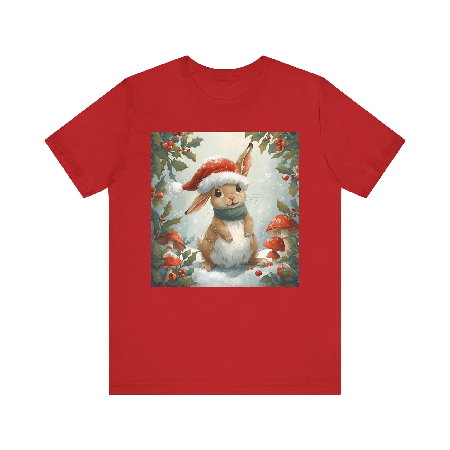 Festive Bunny T-Shirt | Holiday Wear, Cute Animal Tee, Unisex Gift, Christmas Apparel, Winter Fashion