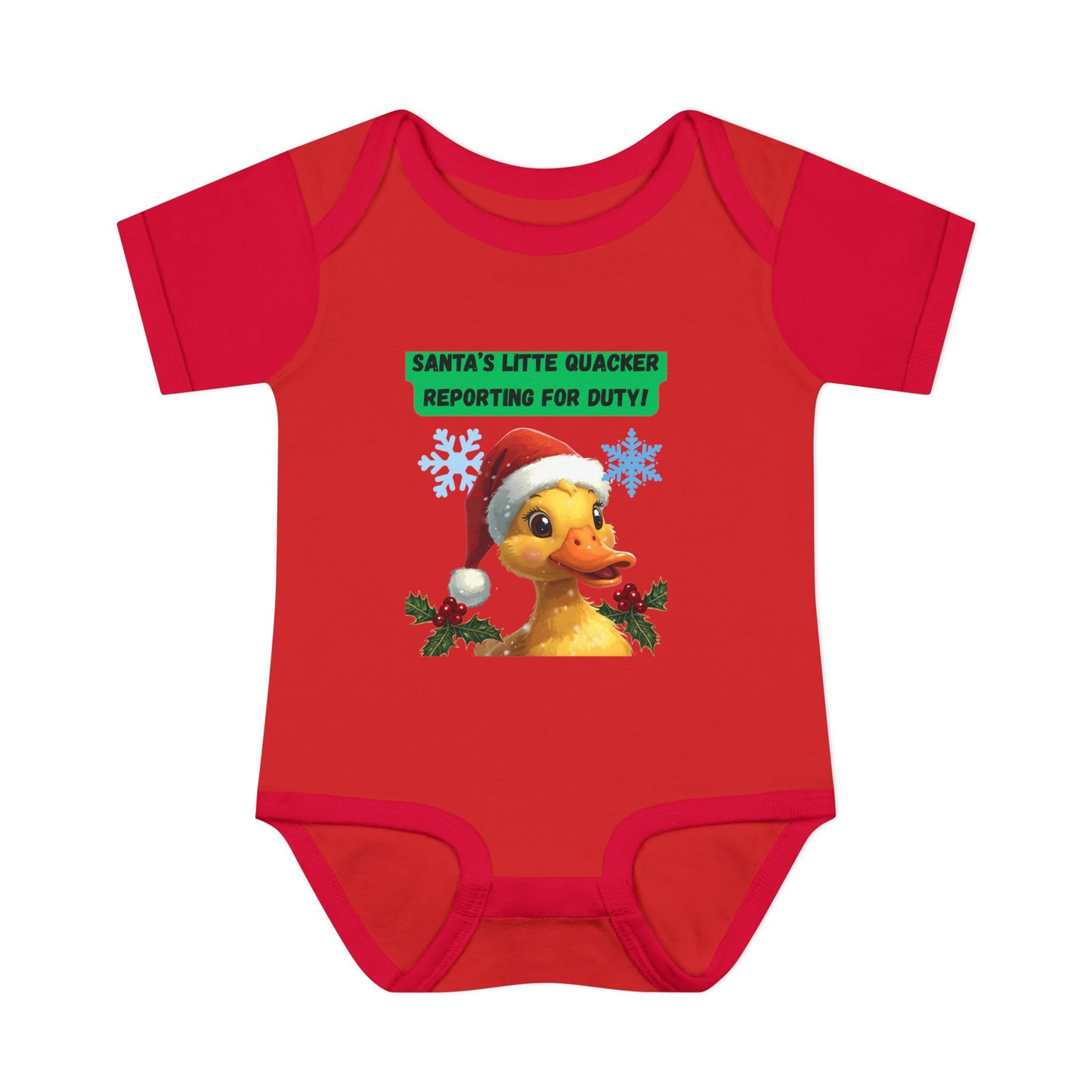 Christmas Infant Bodysuit, Santa's Little Quacker Design, Holiday Baby Outfit, Cute Baby Gift, Festive Newborn Apparel