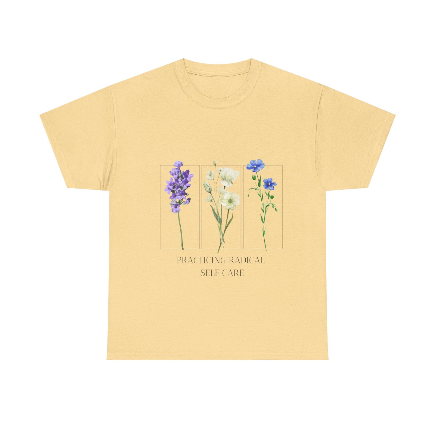 Practicing Self-Care floral  Tee, Spring Fashion Top, Unisex Graphic Shirt, Mental Health Awareness Gift, Casual Wear, Birthday Gift for Friends