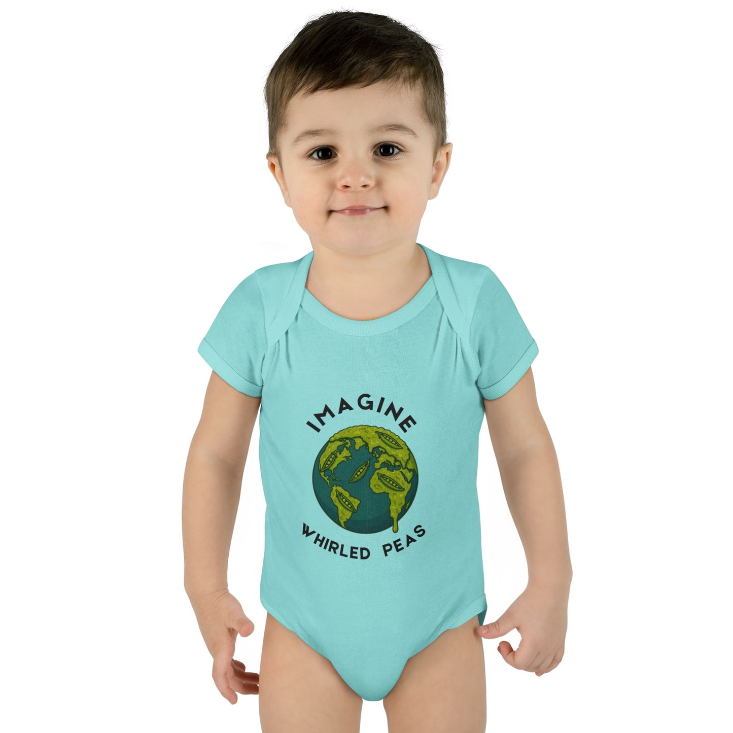 Earth-Themed Infant Bodysuit - Imagine Whirled Peas, Cute Baby Clothes, Unique Baby Shower Gift, Eco-Friendly Apparel, Baby Gift Idea
