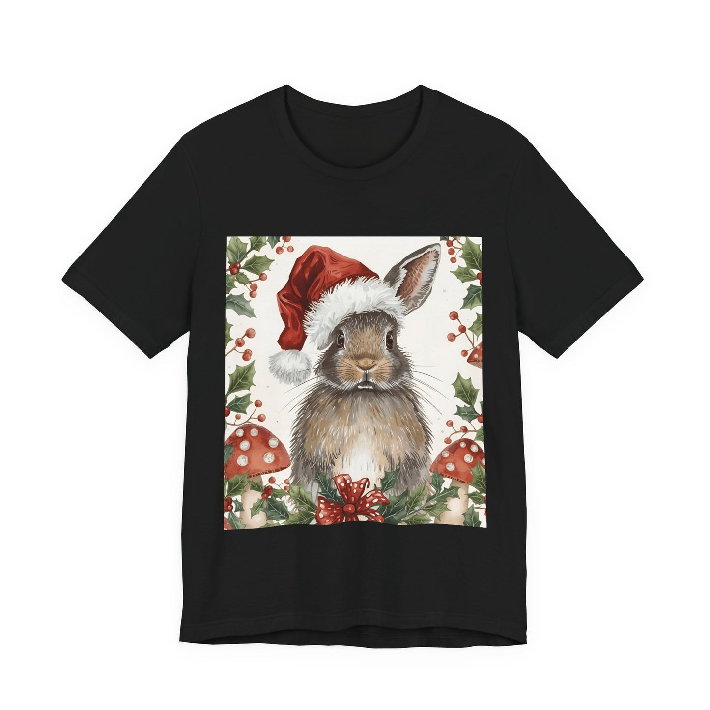 Christmas Bunny T-Shirt, Holiday Tee, Rabbit Shirt, Winter Apparel, Cute Christmas Gift, Seasonal Fashion