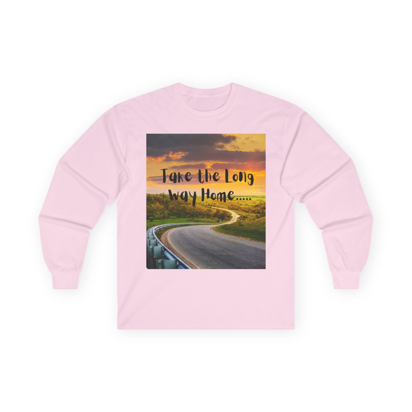 Scenic Long Sleeve Tee - Take the Long Way Home, Travel Shirt, Adventure Apparel, Gift for Wanderers, Outdoor Style, Road Trip Top