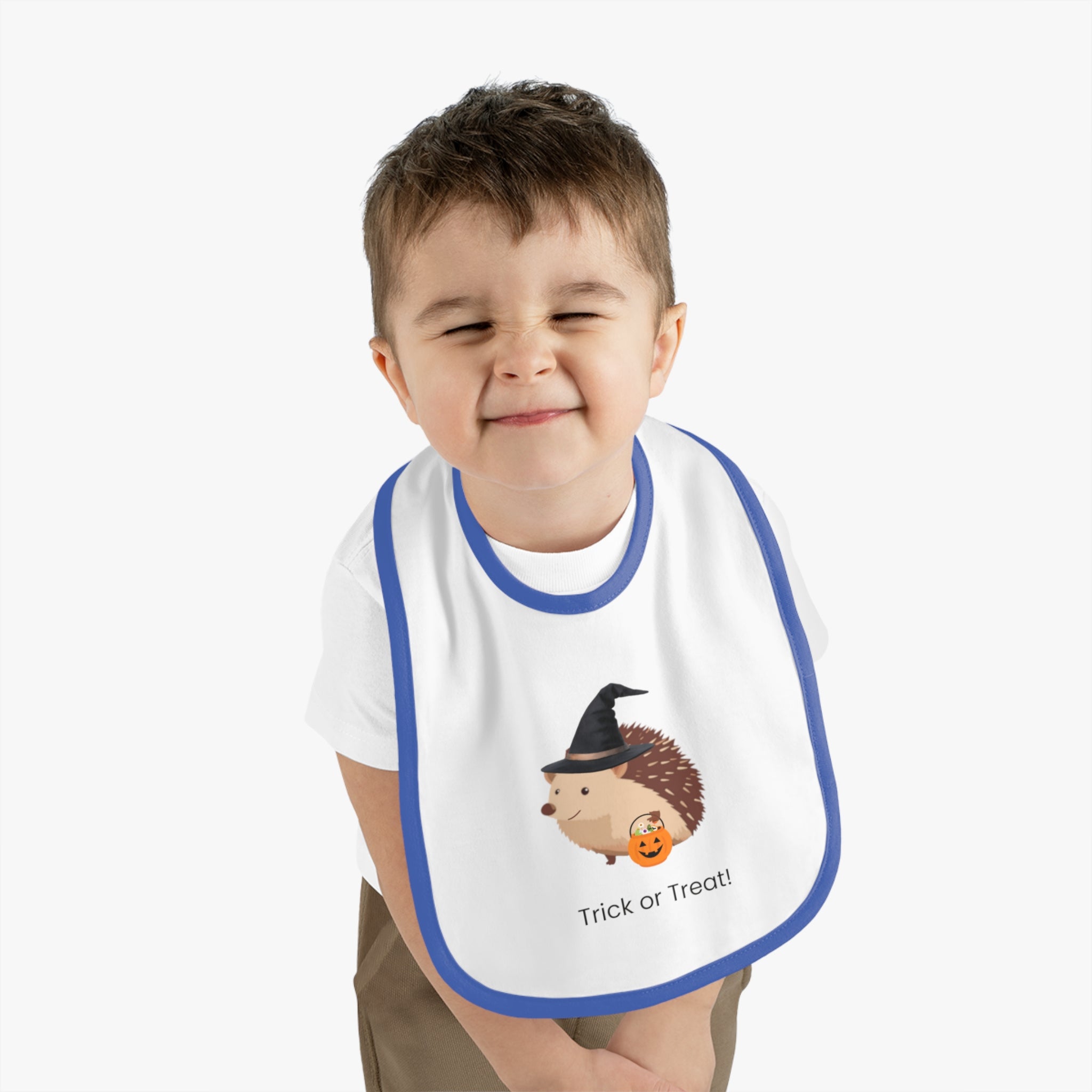 Halloween Hedgehog Baby Bib, Trick or Treat Bib, Cute Infant Bib, Baby Shower Gift, Fall Dressing, Halloween Baby Essentials