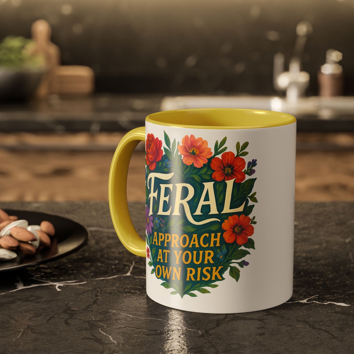Feral Floral Coffee Mug , Feral: Approach At Your Own Risk 11oz/15oz