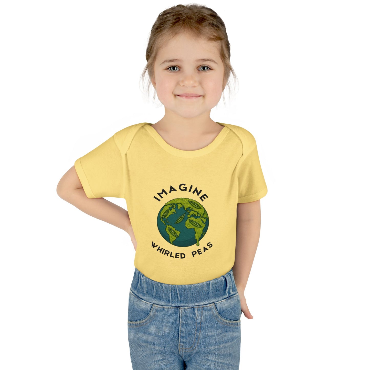 Earth-Themed Infant Bodysuit - Imagine Whirled Peas, Cute Baby Clothes, Unique Baby Shower Gift, Eco-Friendly Apparel, Baby Gift Idea