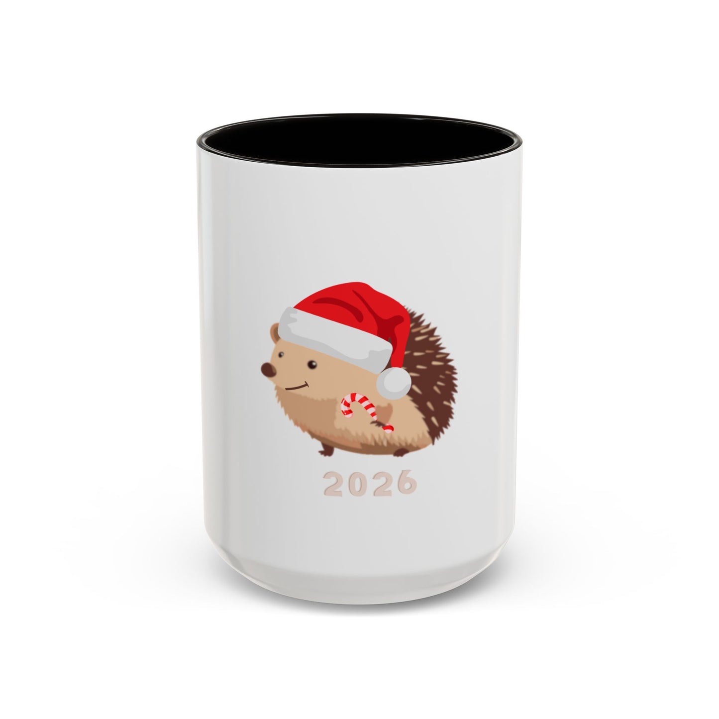 Colorful Mugs (11oz, 15oz) Christmas Mugs, Holiday Mugs, Cute Hedgehog Mugs, adorable Holiday hedgehog Mugs