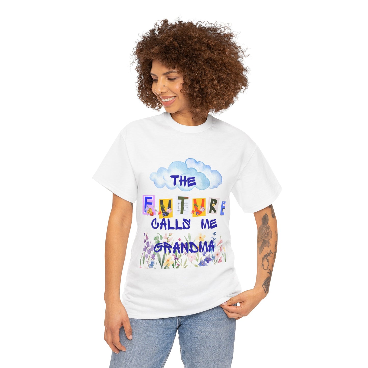 The Future Calls Me Grandma Tee, Unisex Cotton T-Shirt for Grandparents, Birthday Gift, Baby Shower, Family Gatherings, Fun Statement Tee