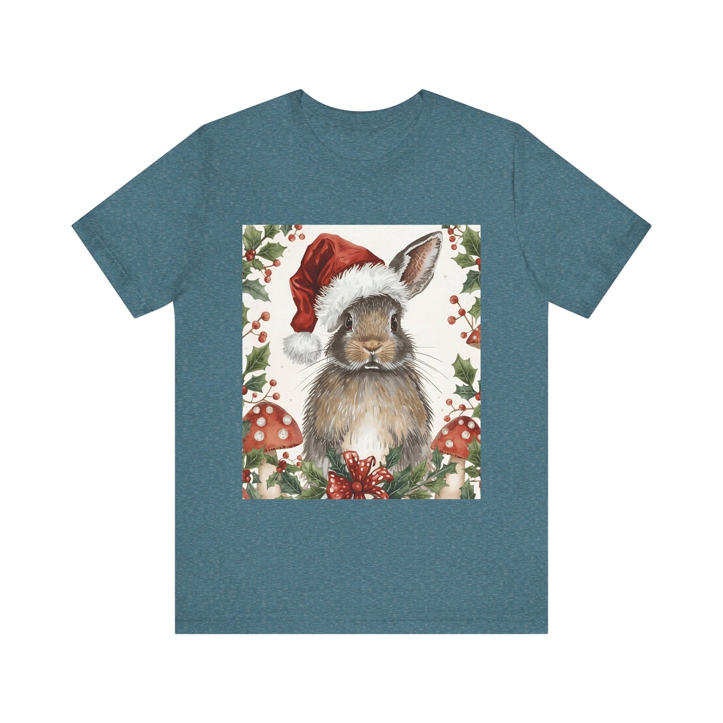 Christmas Bunny T-Shirt, Holiday Tee, Rabbit Shirt, Winter Apparel, Cute Christmas Gift, Seasonal Fashion