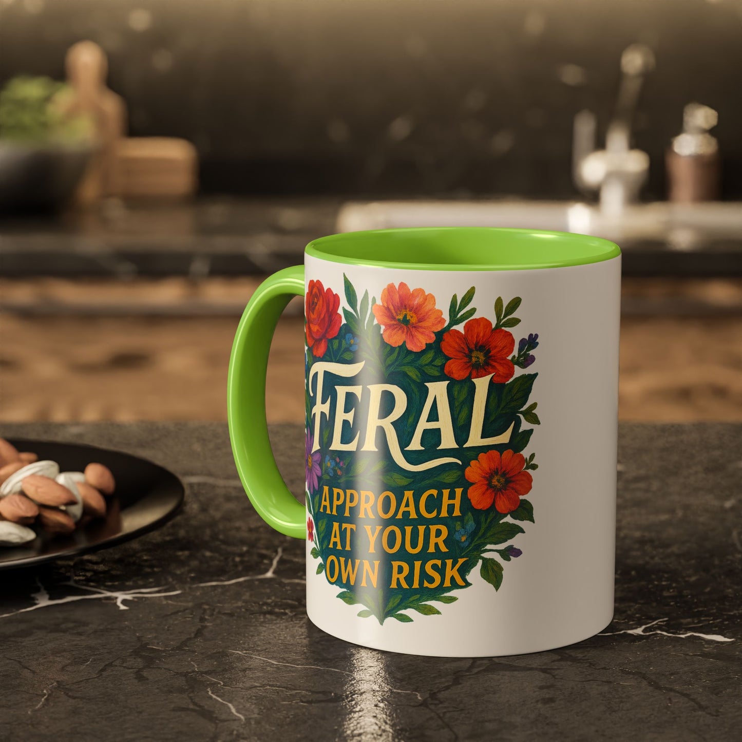 Feral Floral Coffee Mug , Feral: Approach At Your Own Risk 11oz/15oz