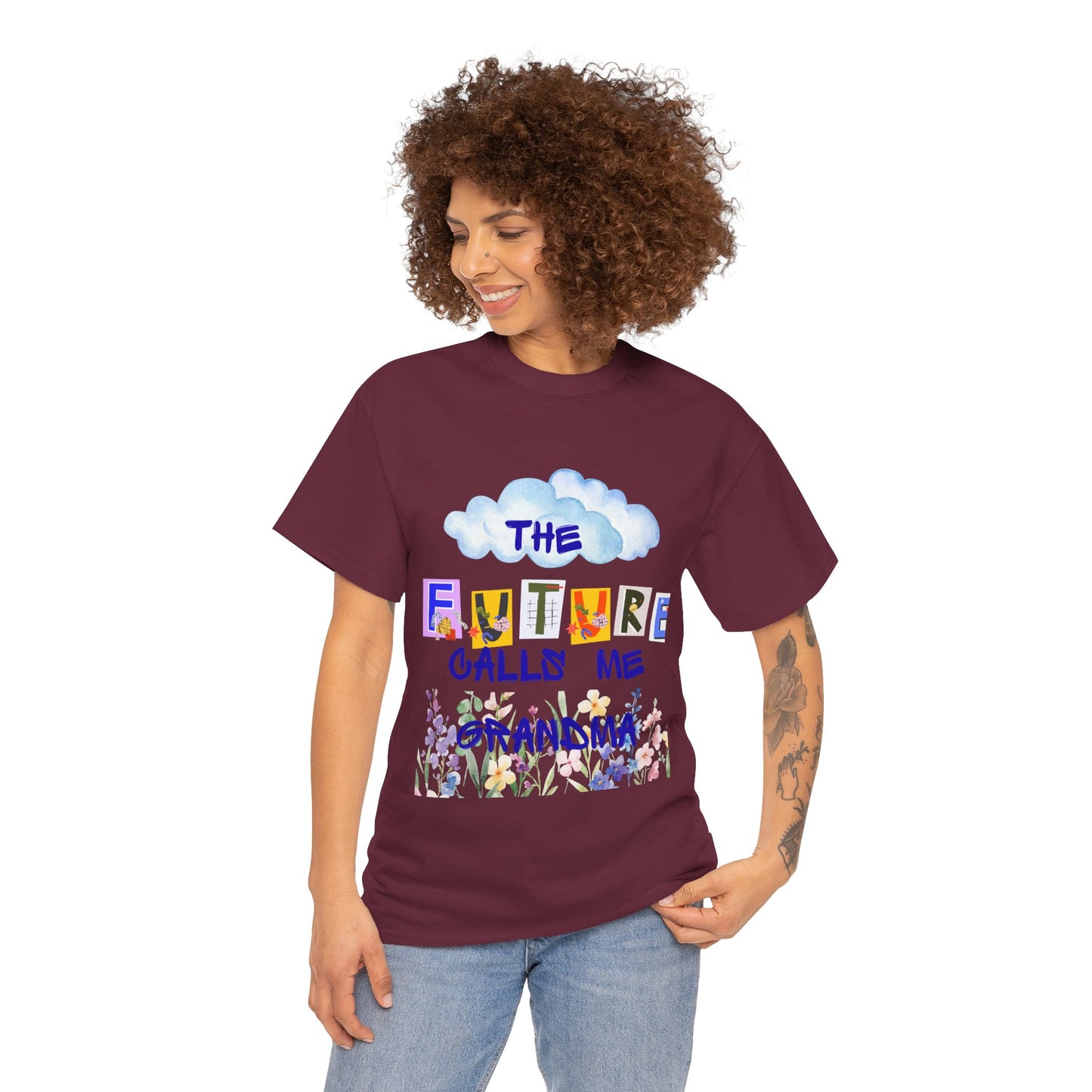 The Future Calls Me Grandma Tee, Unisex Cotton T-Shirt for Grandparents, Birthday Gift, Baby Shower, Family Gatherings, Fun Statement Tee