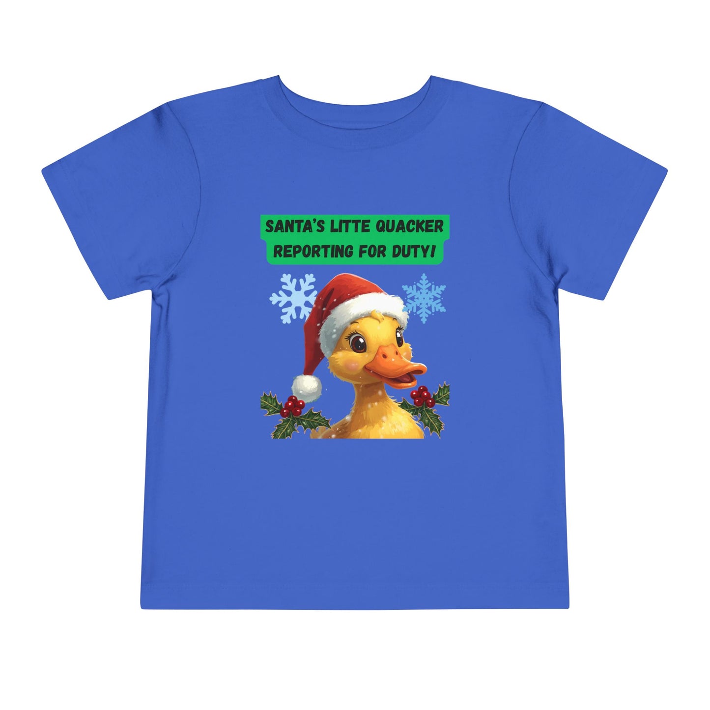 Santa's Little Quacker Toddler Tee, Christmas Shirt, Holiday Outfit, Cute Christmas Gift, Festive Toddler Apparel, Santa Duck Tee