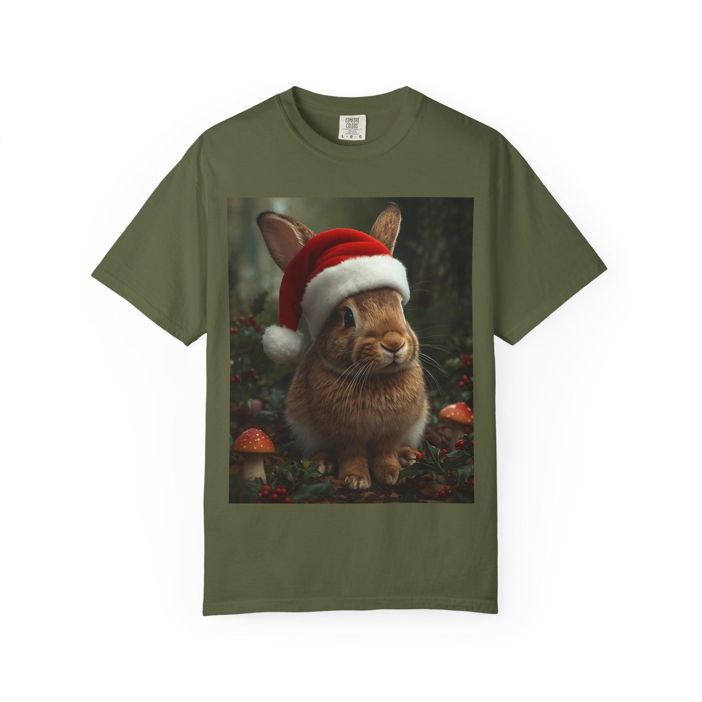 Festive Bunny T-Shirt, Funny Christmas Tee, Cute Holiday Shirt, Animal Lover Gift, Winter Apparel