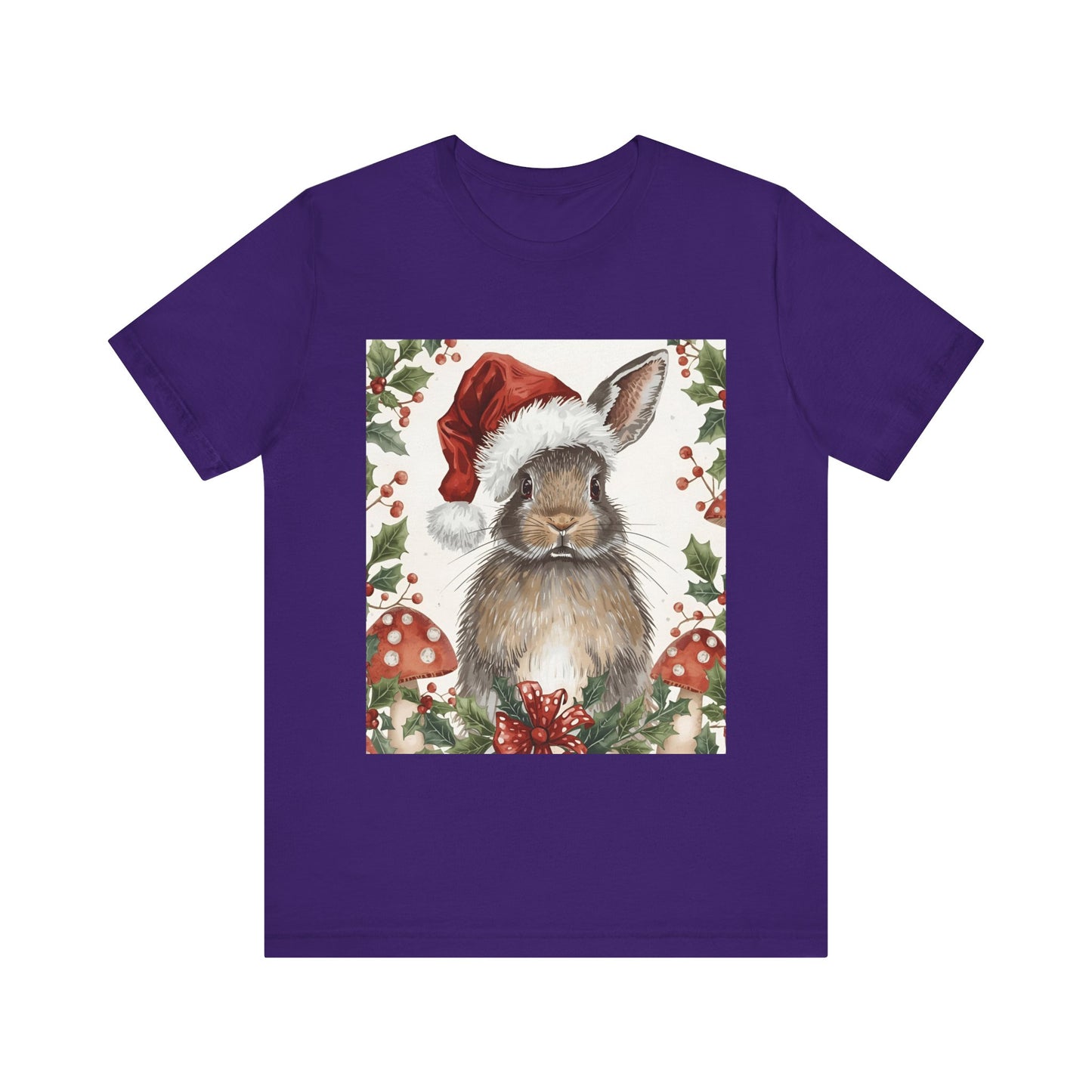 Christmas Bunny T-Shirt, Holiday Tee, Rabbit Shirt, Winter Apparel, Cute Christmas Gift, Seasonal Fashion