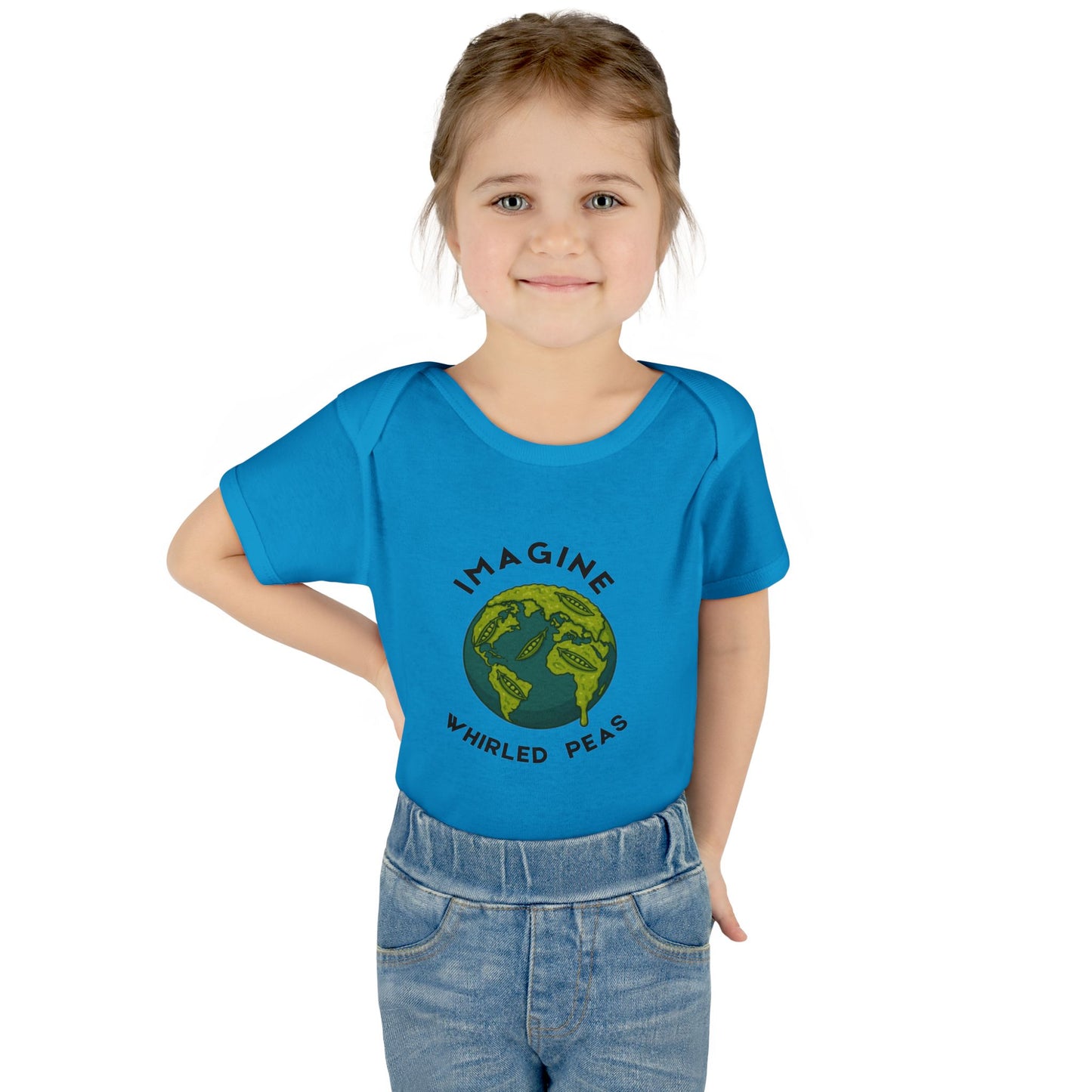 Earth-Themed Infant Bodysuit - Imagine Whirled Peas, Cute Baby Clothes, Unique Baby Shower Gift, Eco-Friendly Apparel, Baby Gift Idea