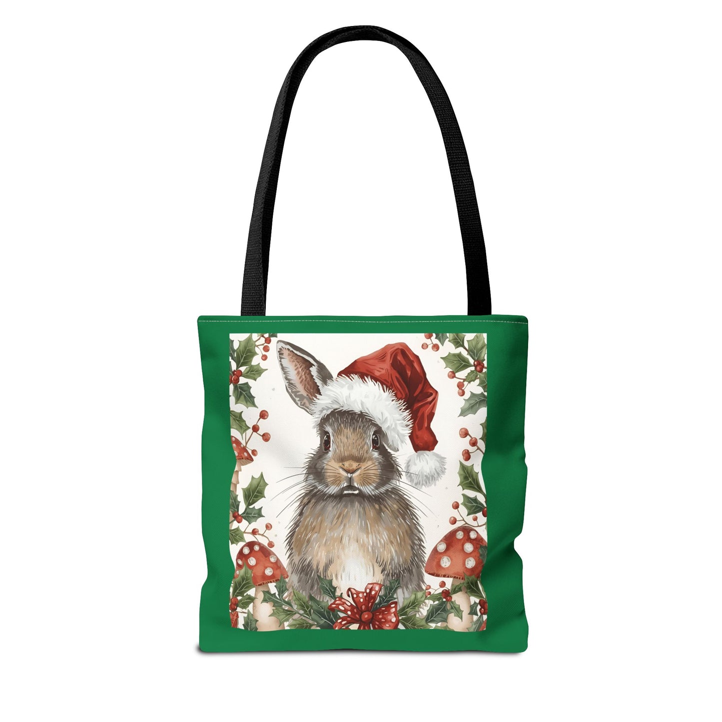 Christmas Bunny Tote Bag | Holiday Gift, Winter Accessory, Eco-Friendly Shopping Bag, Cute Rabbit Design, Festive Reusable Tote