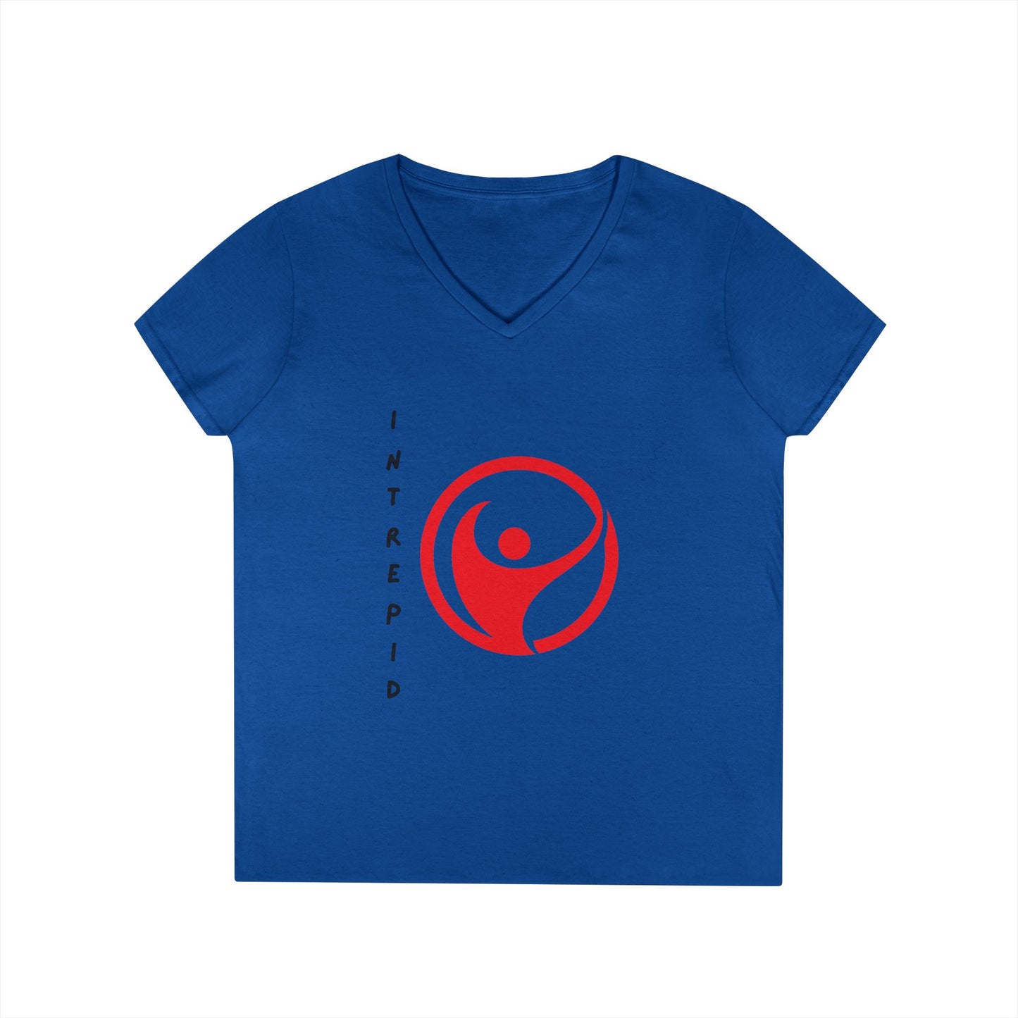 Intrepid Red Figure V-Neck, 100% Cotton Womens Tee