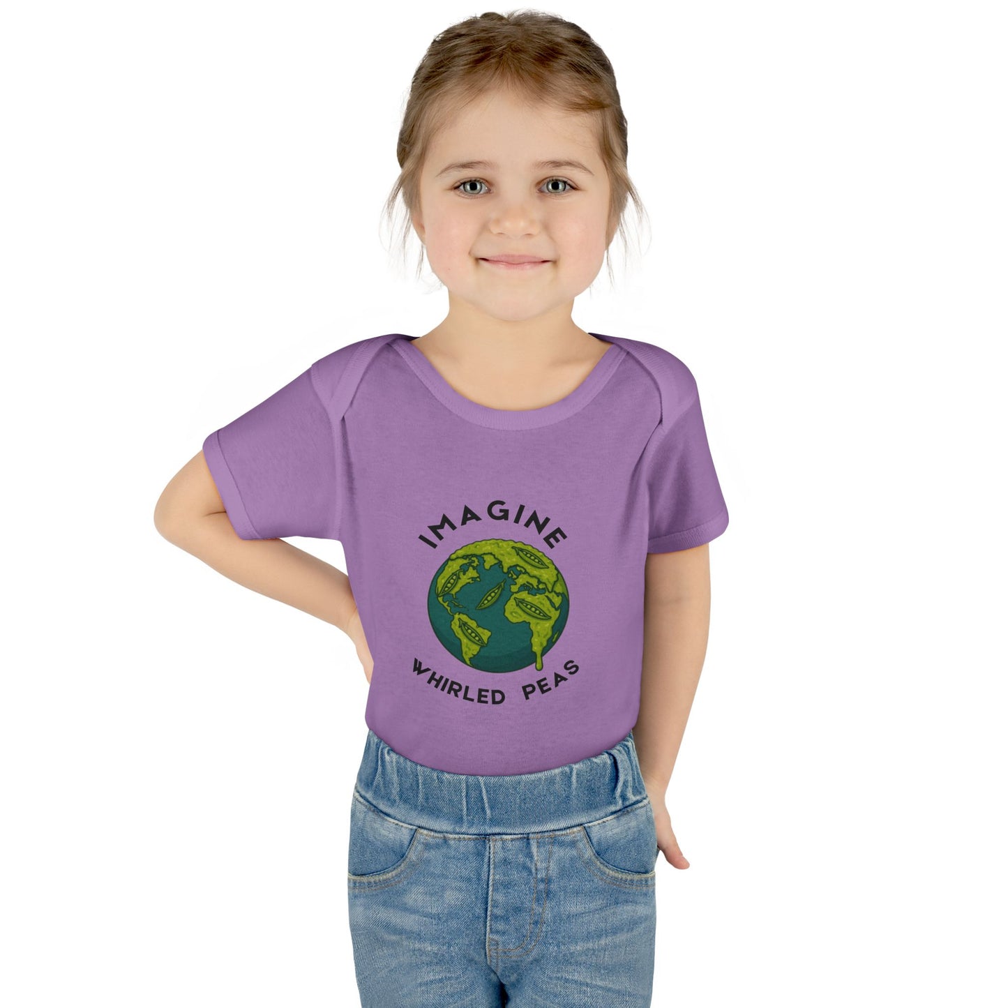 Earth-Themed Infant Bodysuit - Imagine Whirled Peas, Cute Baby Clothes, Unique Baby Shower Gift, Eco-Friendly Apparel, Baby Gift Idea