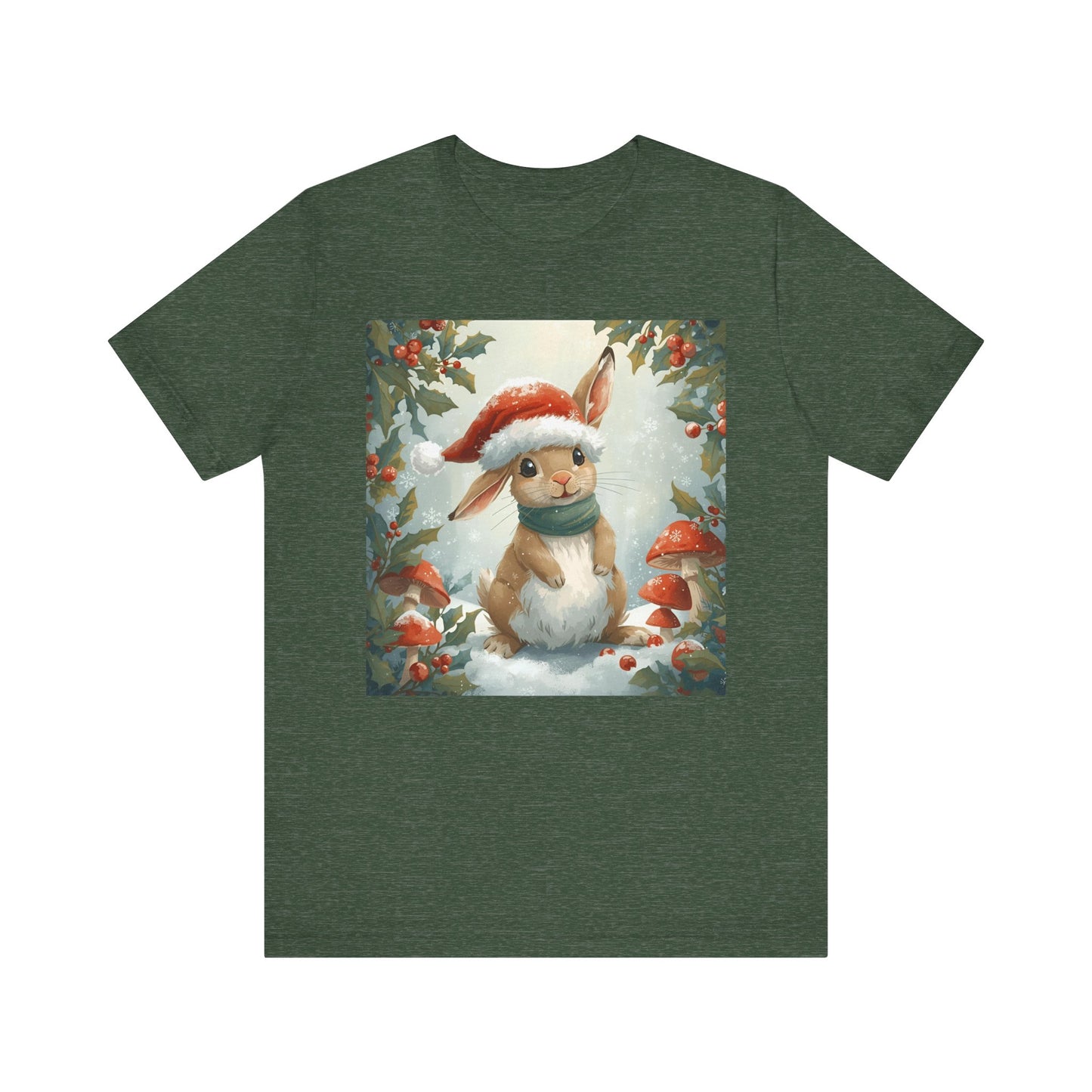 Festive Bunny T-Shirt | Holiday Wear, Cute Animal Tee, Unisex Gift, Christmas Apparel, Winter Fashion