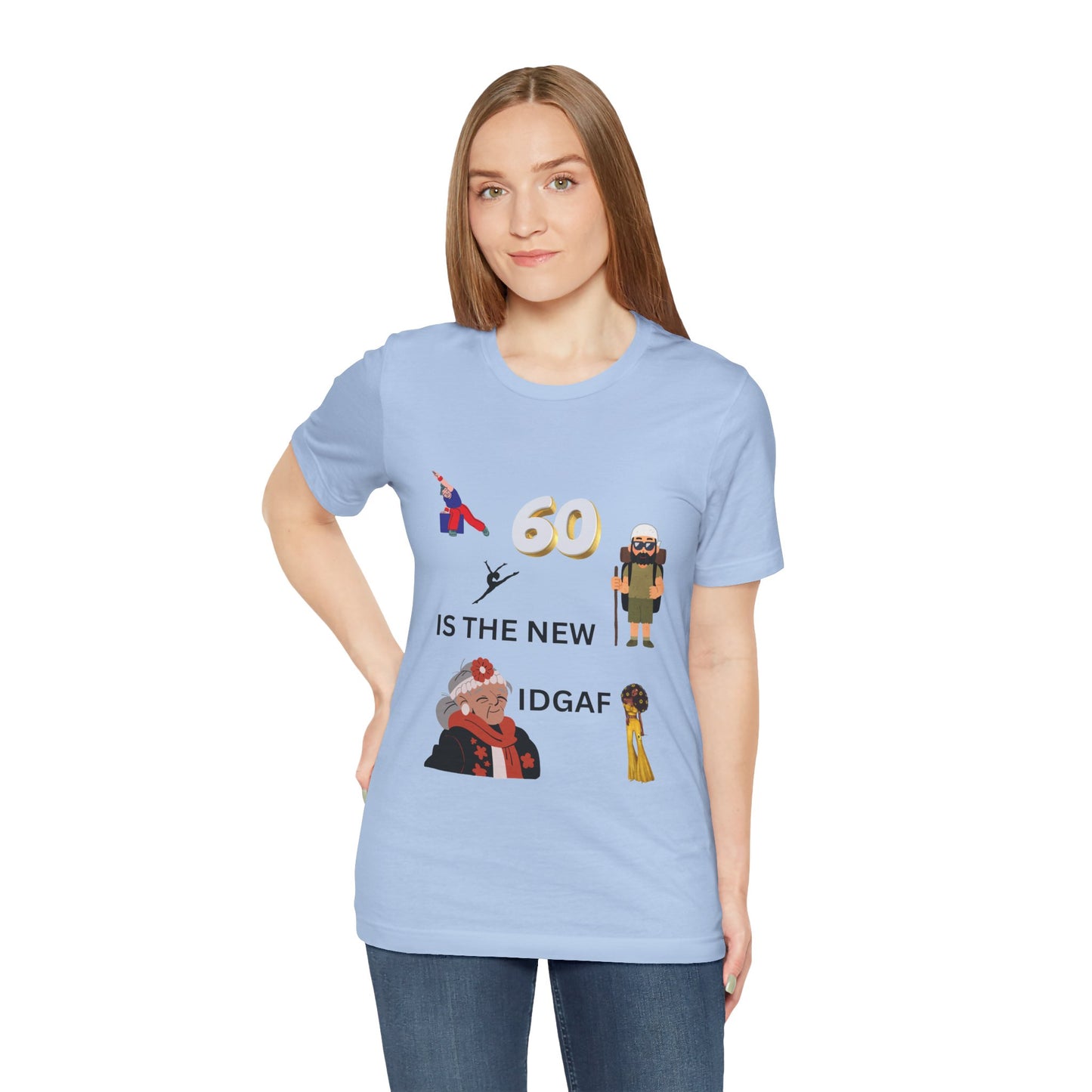 Funny 60th Birthday Tee, Unisex Jersey Short Sleeve Tee, Retirement Gift, Humorous Tee, Celebration Shirt, IDGAF Tee