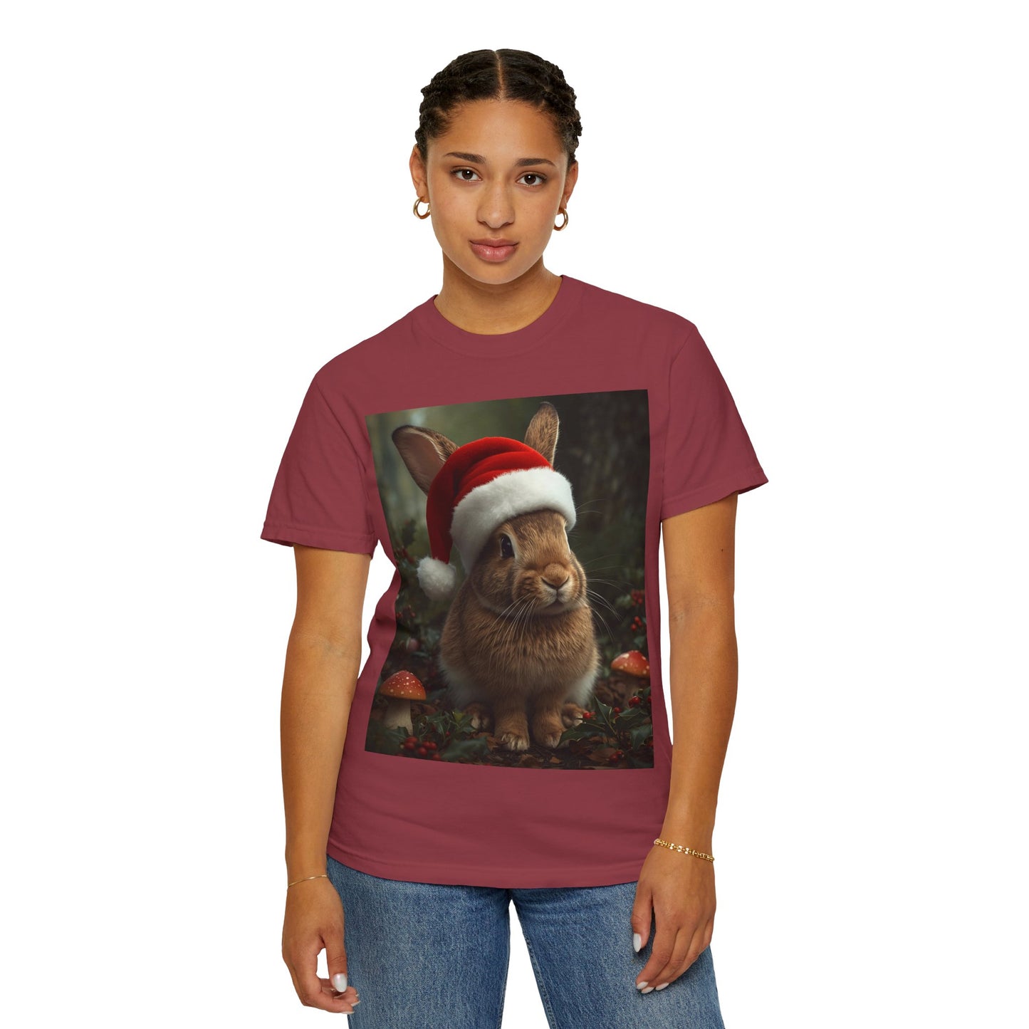 Festive Bunny T-Shirt, Funny Christmas Tee, Cute Holiday Shirt, Animal Lover Gift, Winter Apparel