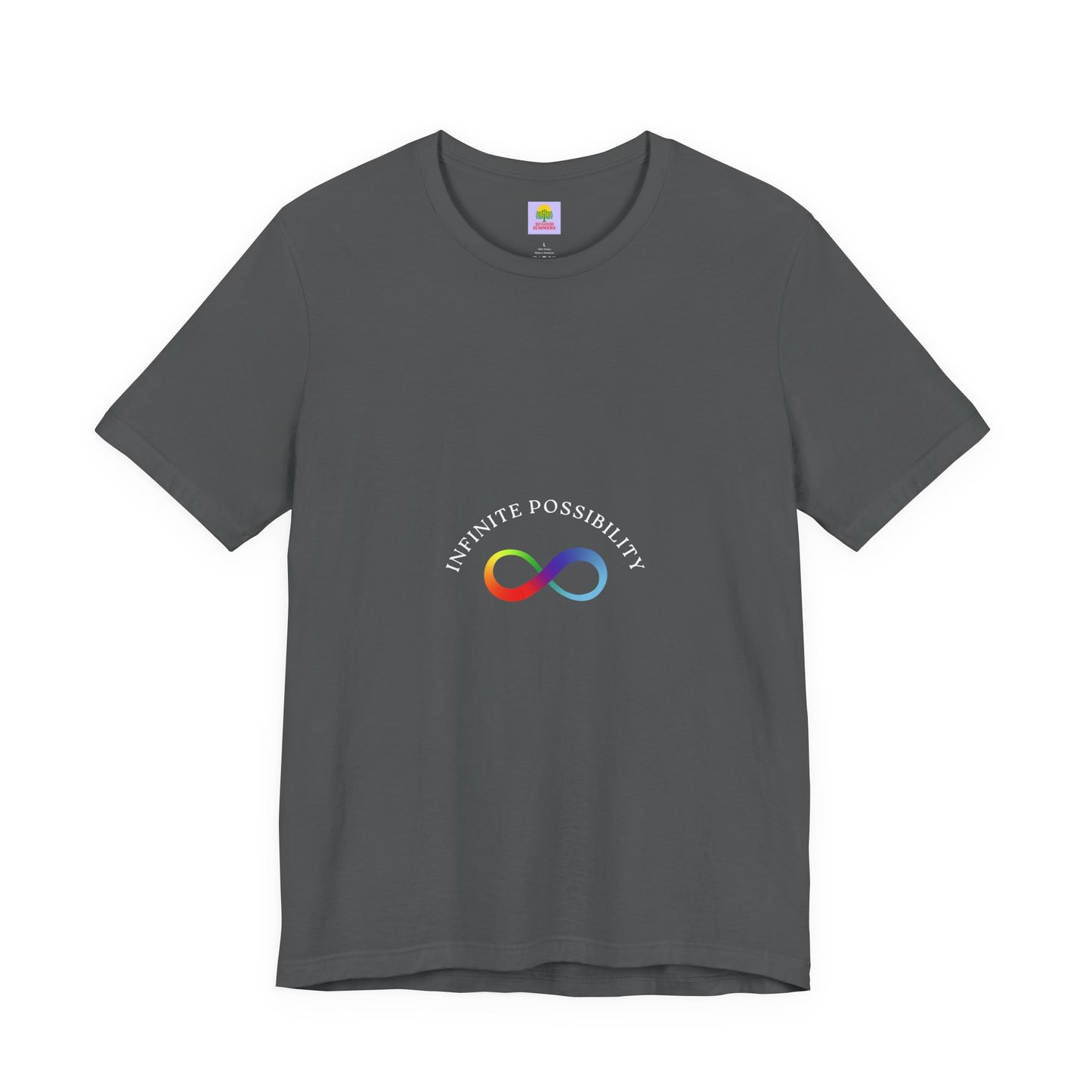 Colorful Infinity Symbol Unisex Tee, LGBTQ+ Pride T-shirt, Casual Everyday Wear, Gift for Friends, Creative Wardrobe Essential
