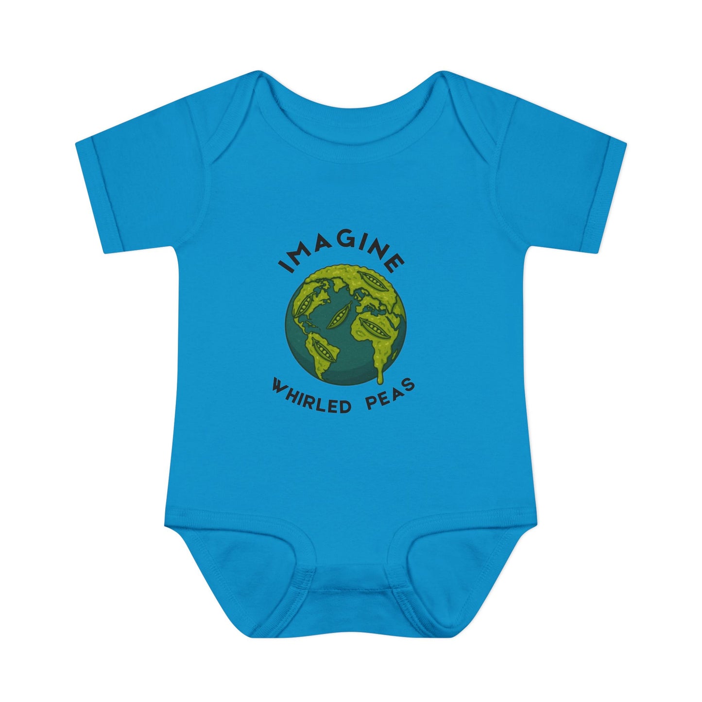 Earth-Themed Infant Bodysuit - Imagine Whirled Peas, Cute Baby Clothes, Unique Baby Shower Gift, Eco-Friendly Apparel, Baby Gift Idea