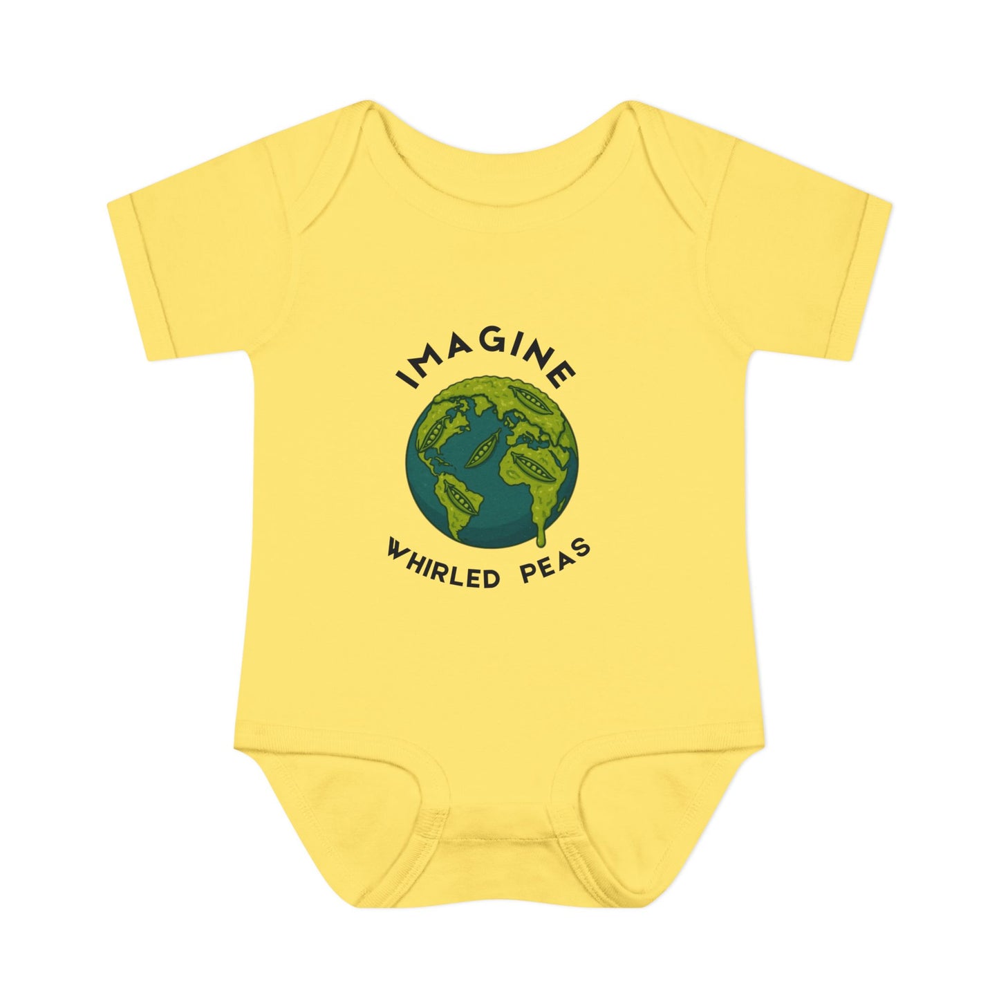 Earth-Themed Infant Bodysuit - Imagine Whirled Peas, Cute Baby Clothes, Unique Baby Shower Gift, Eco-Friendly Apparel, Baby Gift Idea