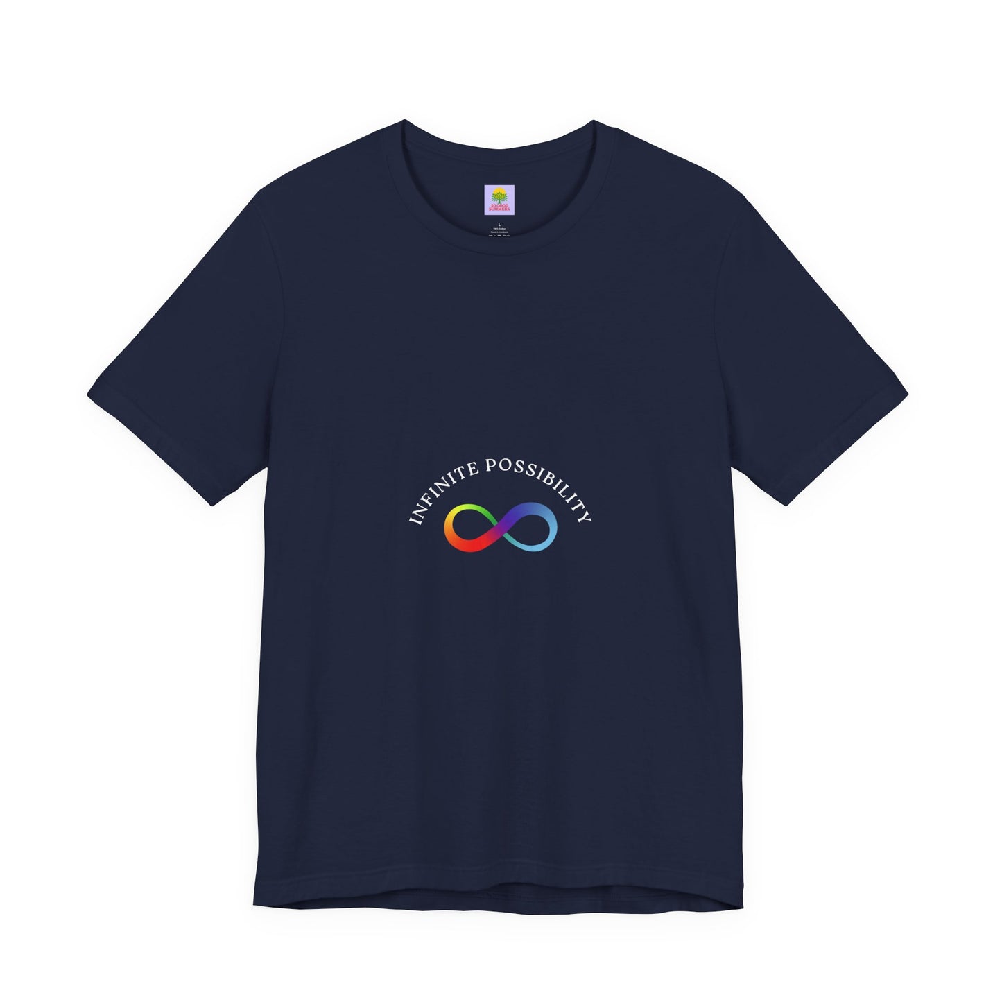Colorful Infinity Symbol Unisex Tee, LGBTQ+ Pride T-shirt, Casual Everyday Wear, Gift for Friends, Creative Wardrobe Essential