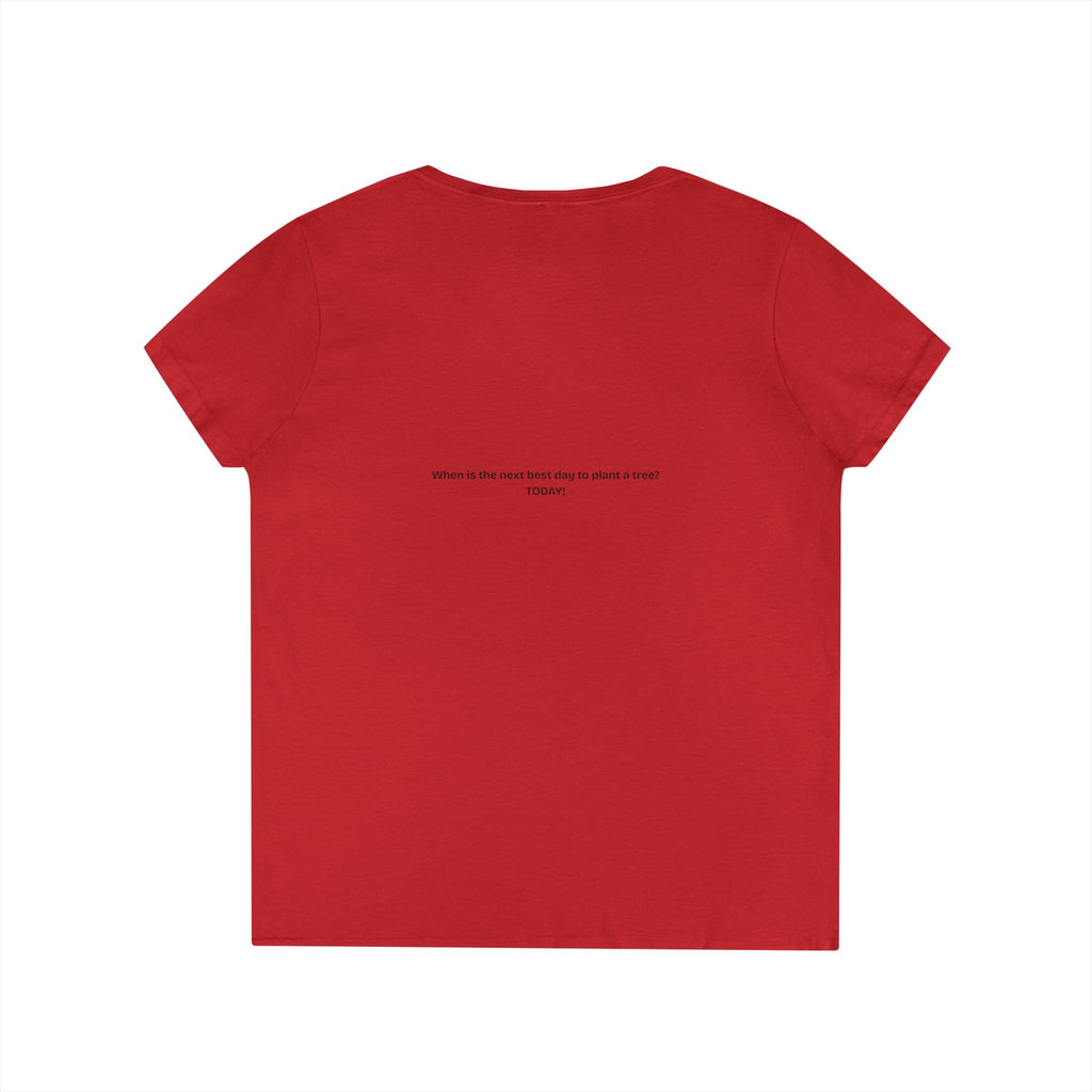When is the best time to plant a tree Eco-Friendly Inspirational V-Neck T-Shirt, Nature Lover Gift, Earth Day Apparel, Unique T-Shirt, Positive Message Tee