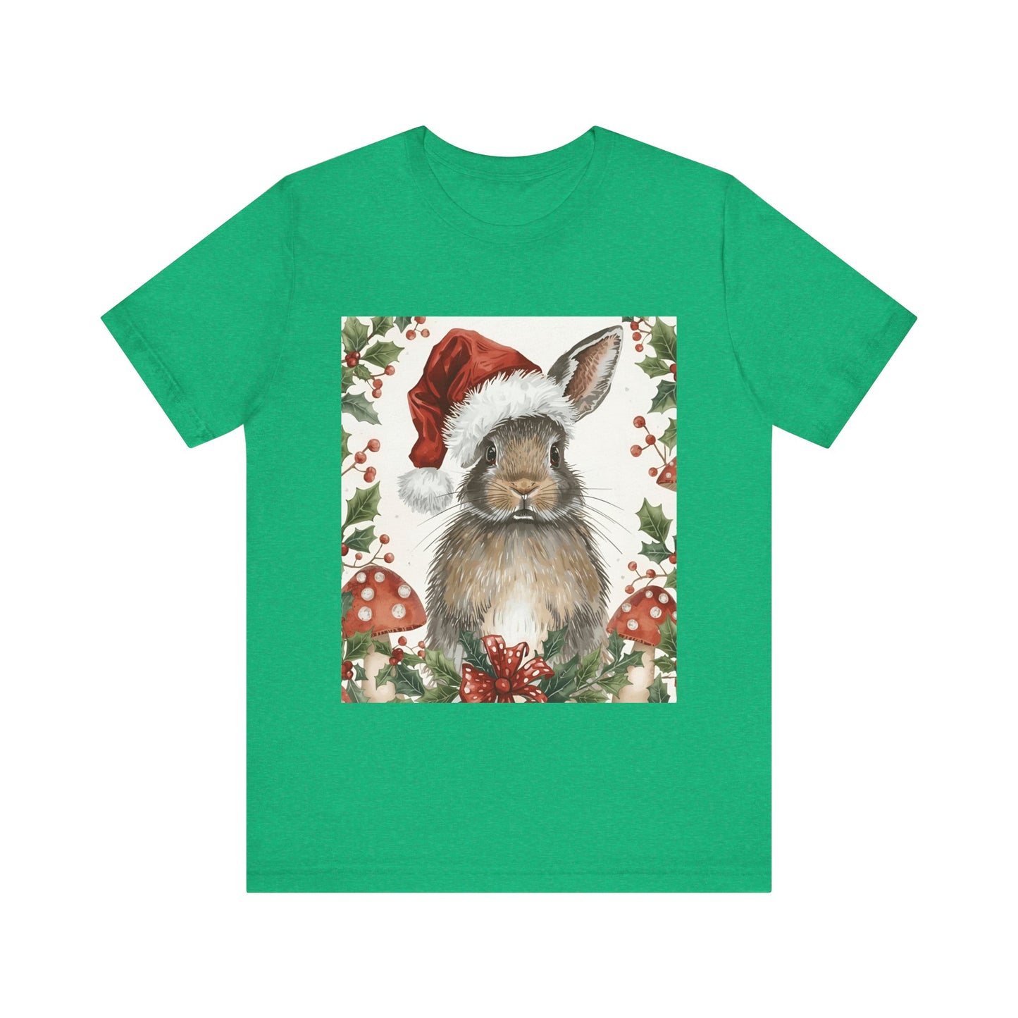 Christmas Bunny T-Shirt, Holiday Tee, Rabbit Shirt, Winter Apparel, Cute Christmas Gift, Seasonal Fashion