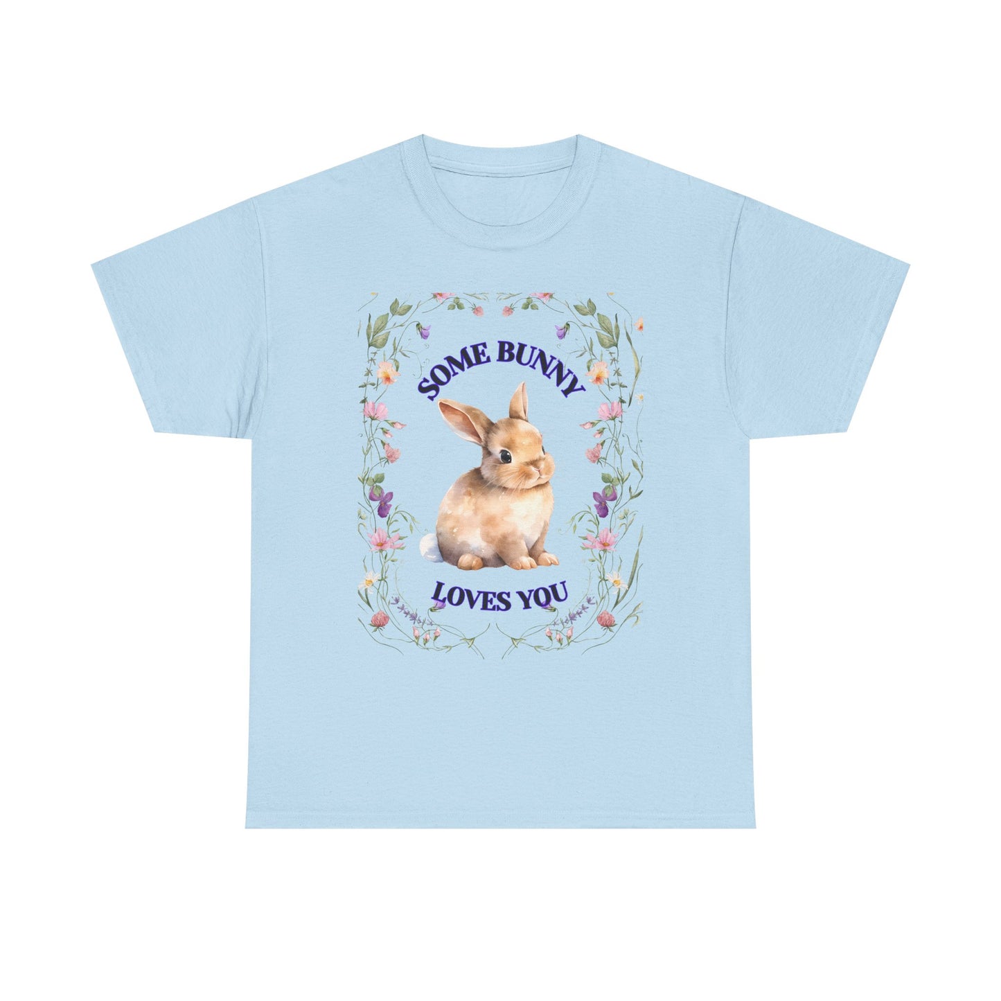Some Bunny Loves You Tee, Cute Rabbit Shirt, Unisex Spring T-Shirt, Easter Gift, Flower Graphic Tee, Animal Lover Top