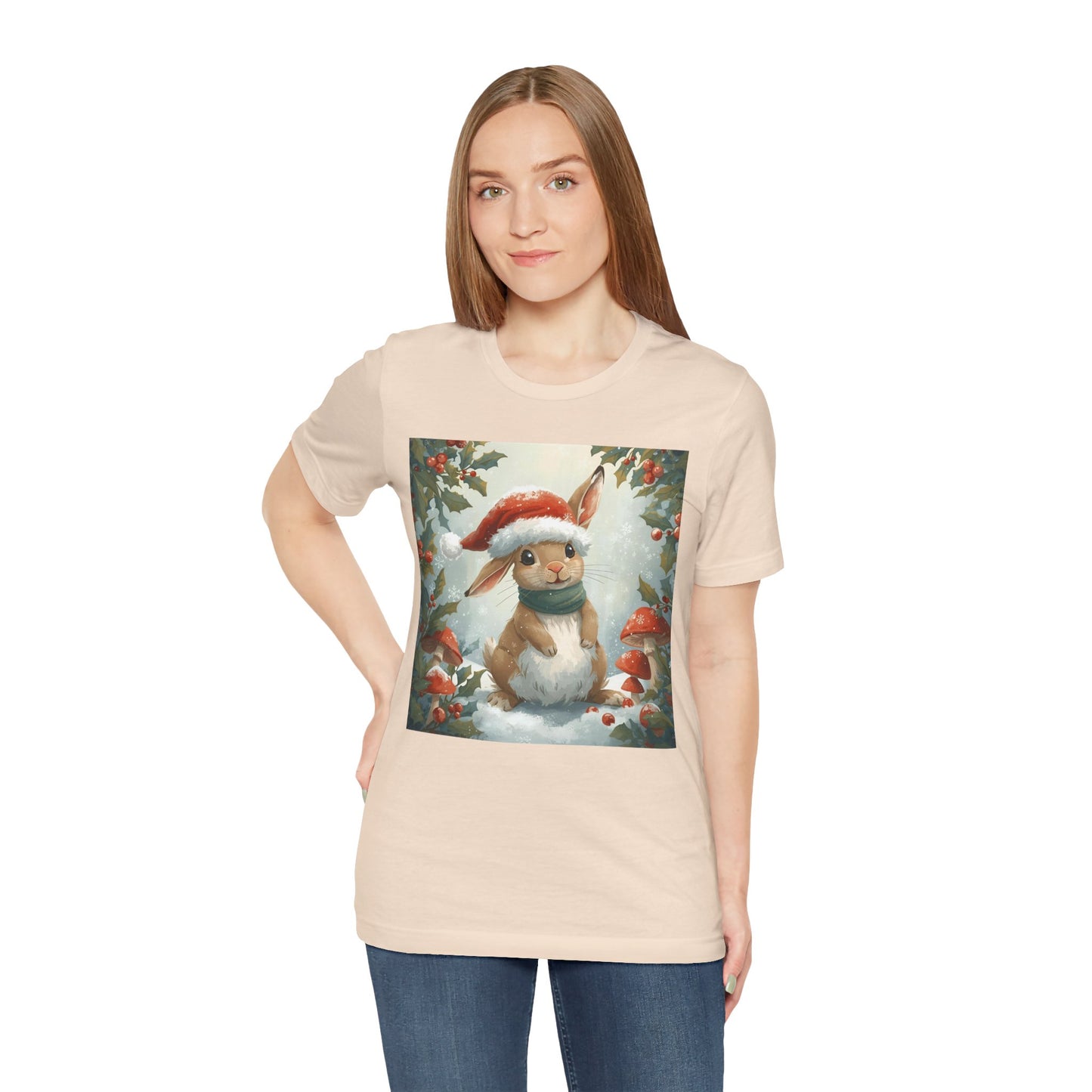 Festive Bunny T-Shirt | Holiday Wear, Cute Animal Tee, Unisex Gift, Christmas Apparel, Winter Fashion