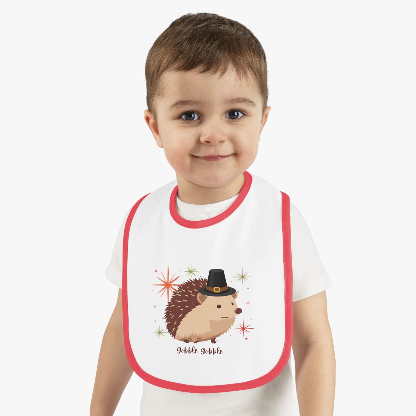 Cute Hedgehog Thanksgiving Baby Bib, Baby Shower Gift Idea, Cute Animal Bib, Toddler Bibs, Hedgehog Theme