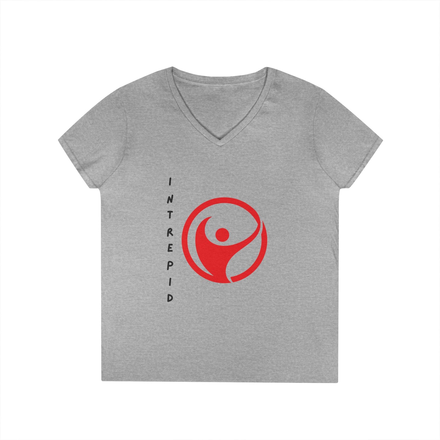 Intrepid Red Figure V-Neck, 100% Cotton Womens Tee